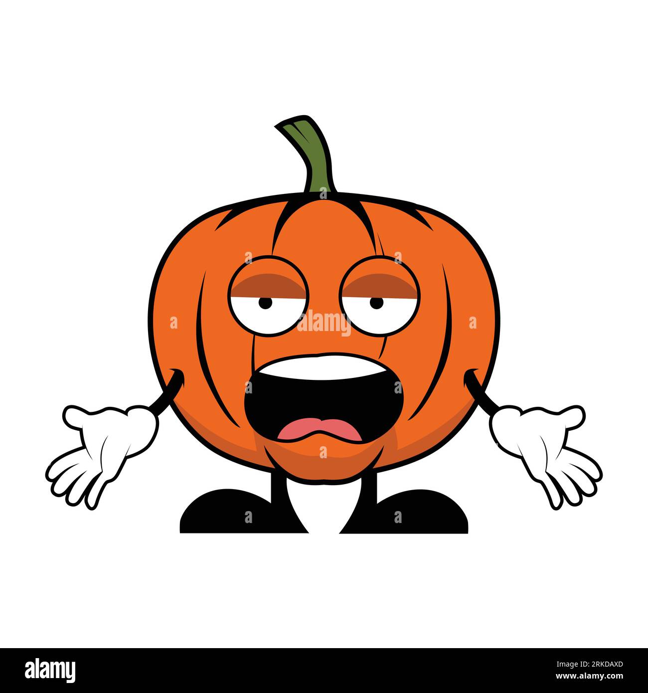 Angry Pumpkin Mascot Cartoon Character Stock Vector