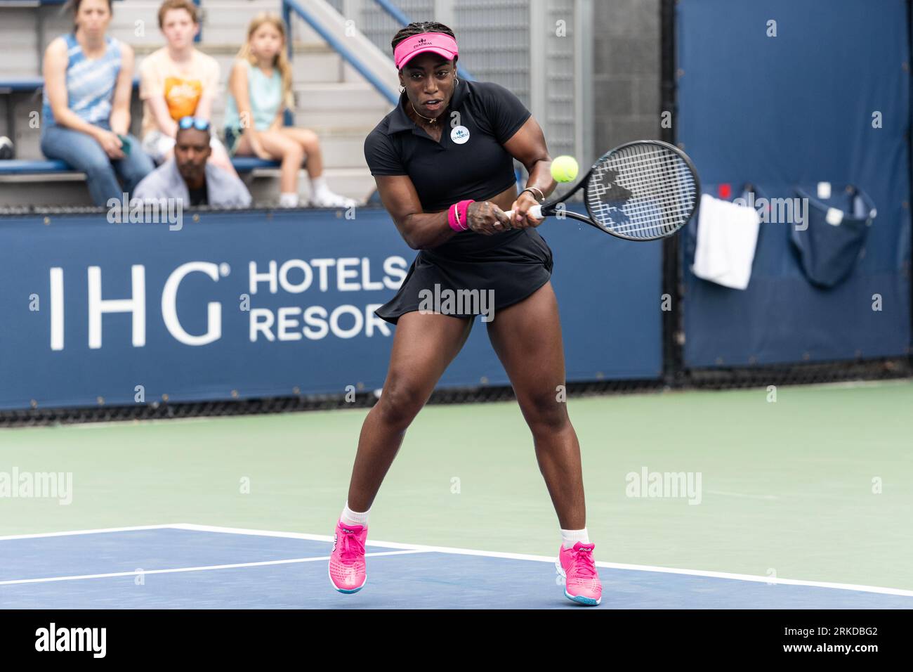 Sachia Vickery of USA returns ball during 2nd round match against