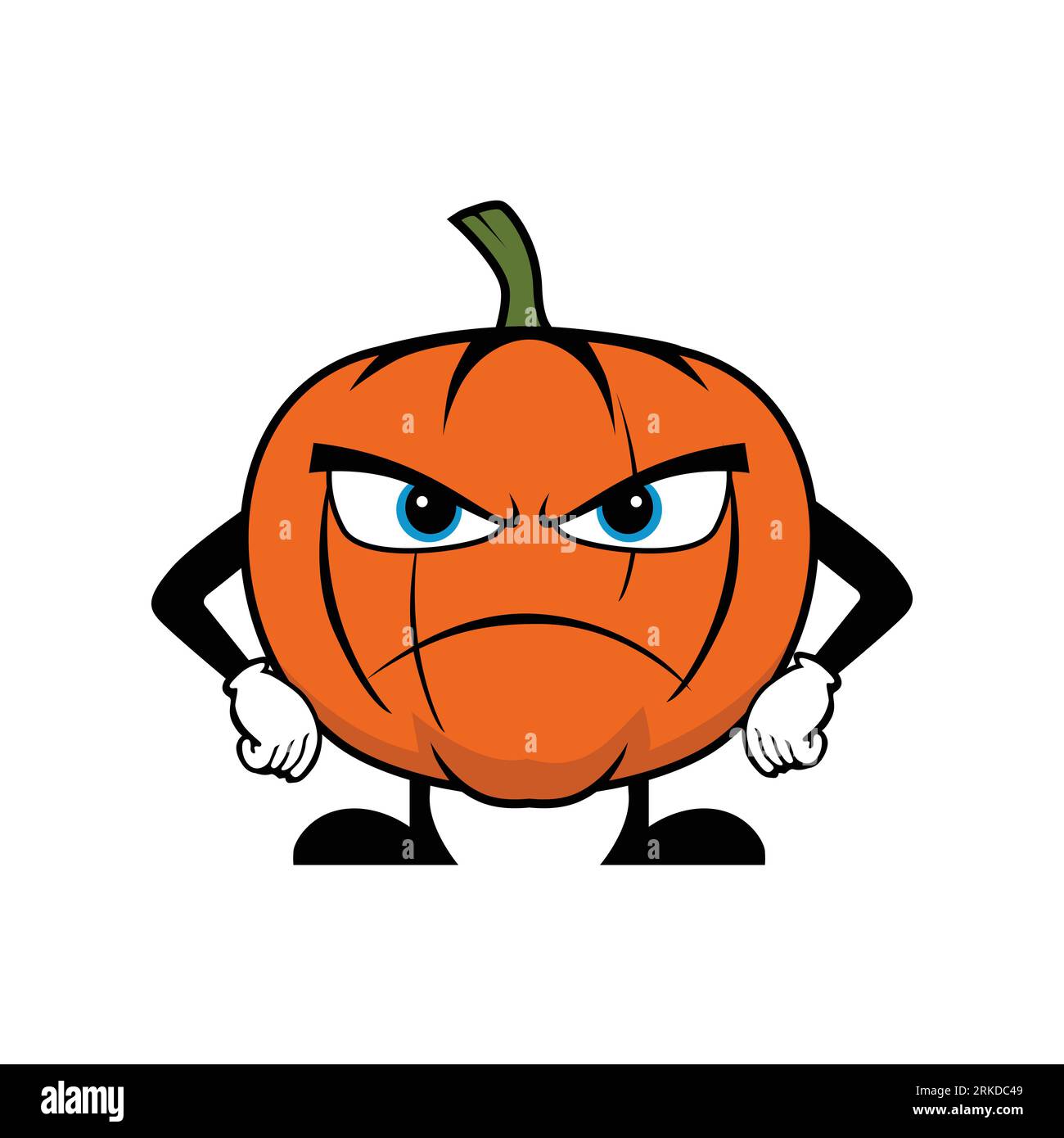 Angry Pumpkin Mascot Cartoon Character Stock Vector