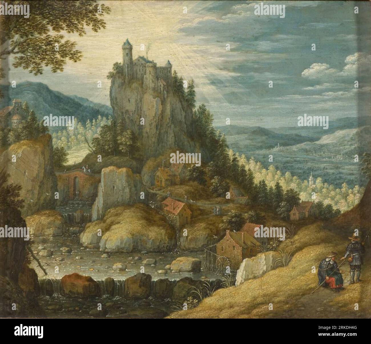 Mountain Landscape with a Castle (Christ on the Road to Emmaus) between