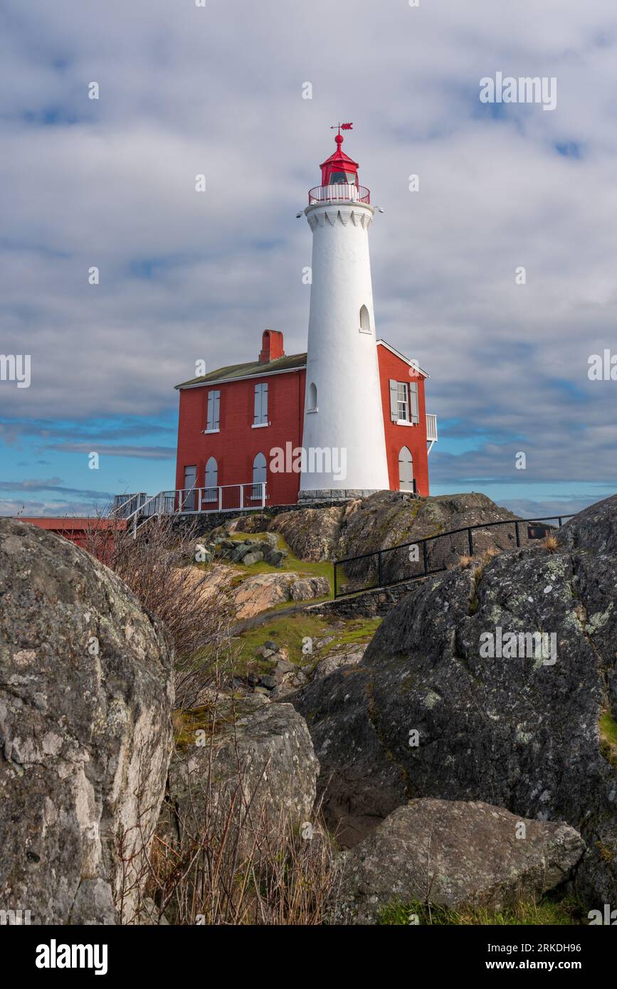The Fisgard Lighthouse at the Fort Rodd Hill National Historic site ...
