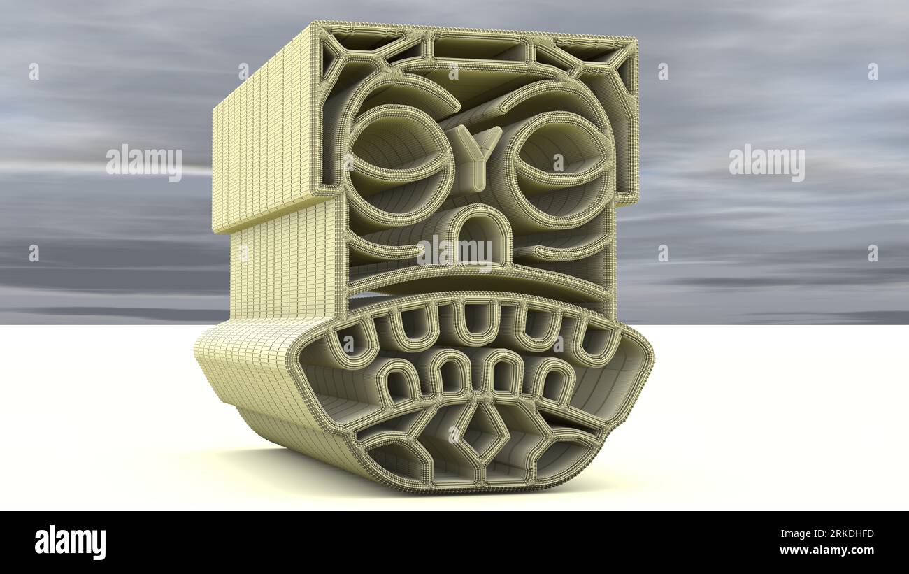 3D Illustration of a Tiki Idol. In Māori mythology, Tiki is the first