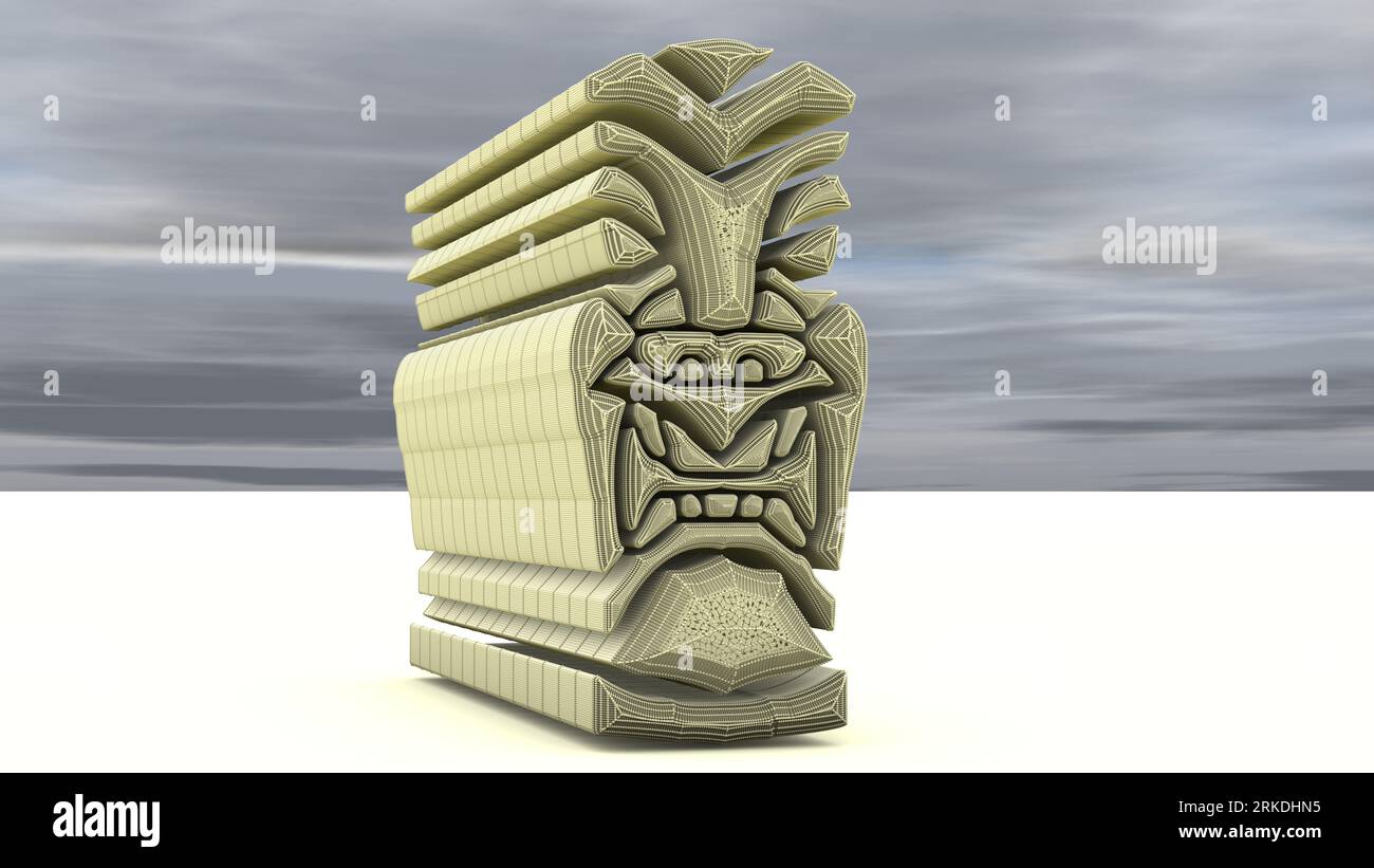 3D Illustration of a Tiki Idol. In Māori mythology, Tiki is the first