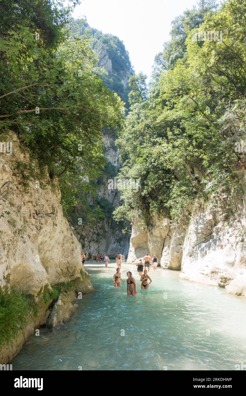 August 19th 2023 Parga, Greece Amazing natural scenery in the canyon of Acheron river, close