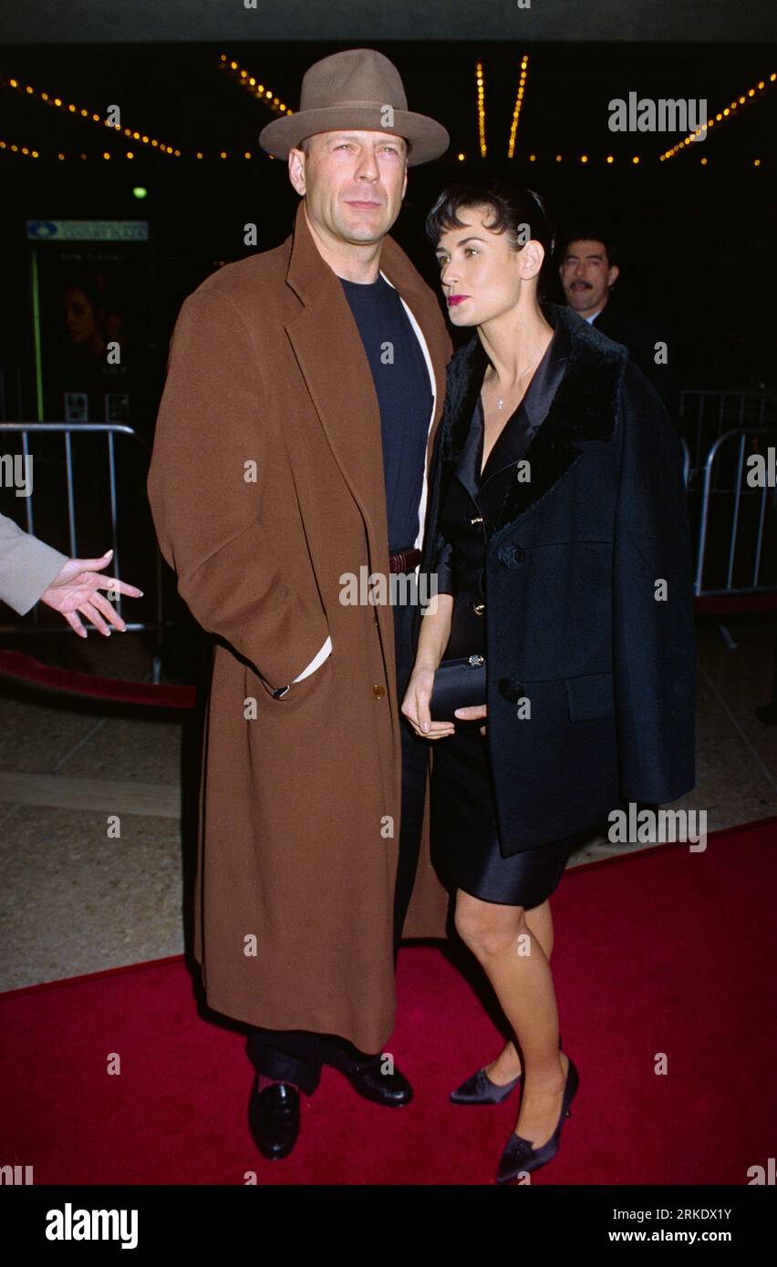 LOS ANGELES, CA. January 29, 1996: Actor Bruce Willis & actress Demi Moore at the premiere of ÒThe JurorÓ at the Cineplex Odeon Cinema, Century City Picture: Paul Smith / Featureflash Stock Photo