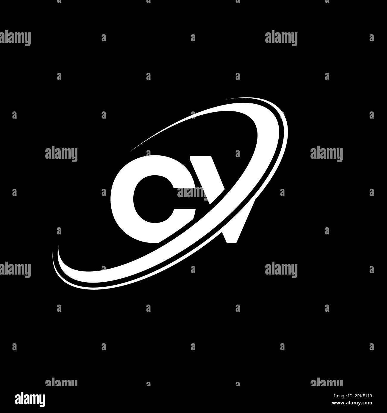 CV C V letter logo design. Initial letter CV linked circle uppercase monogram logo red and blue. CV logo, C V design. cv, c v Stock Vector