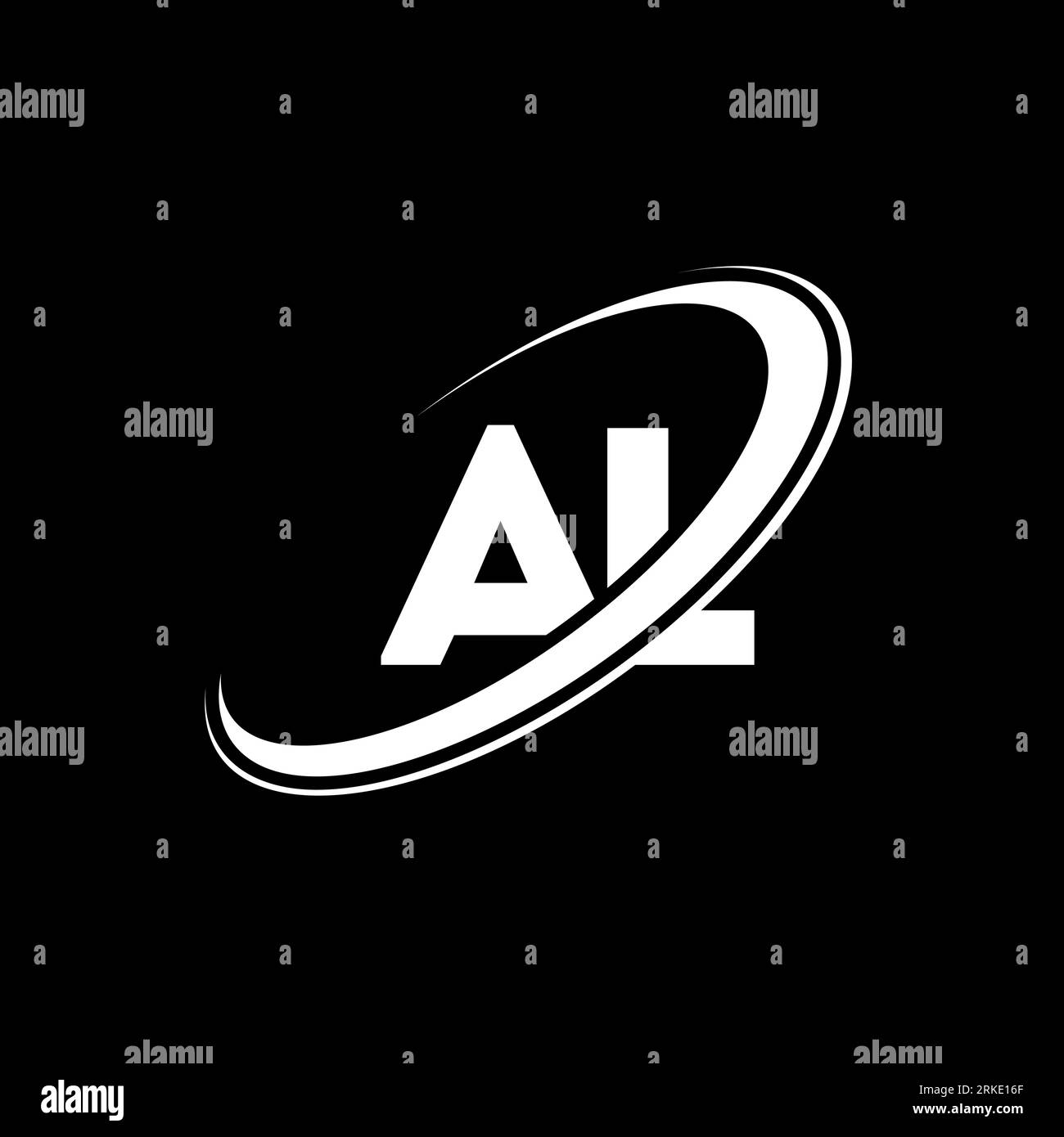 AL A L Letter Logo Design Initial Letter AL Linked Circle Uppercase 