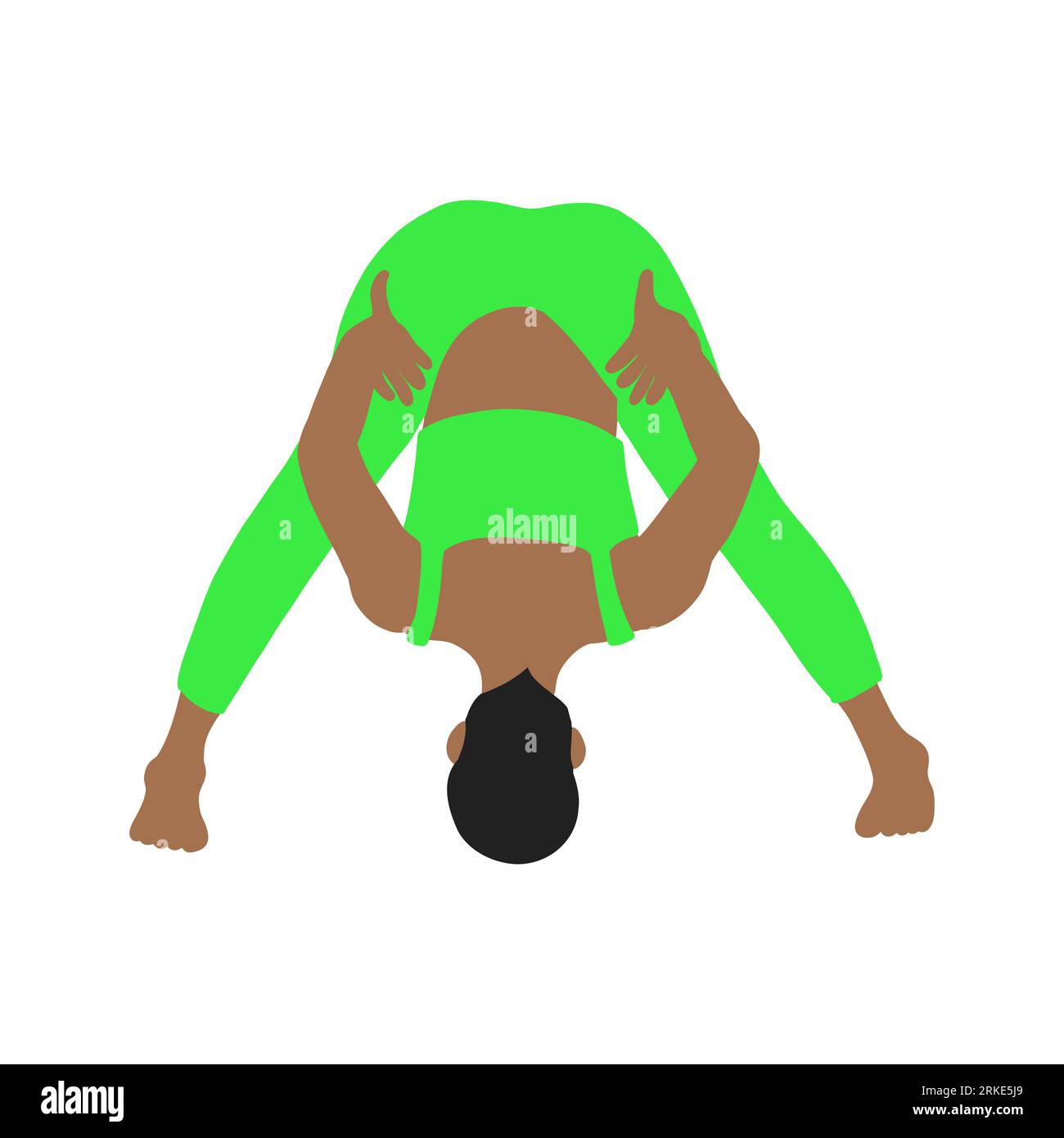 Flexibility pilates yoga pose. African American female, lady, woman