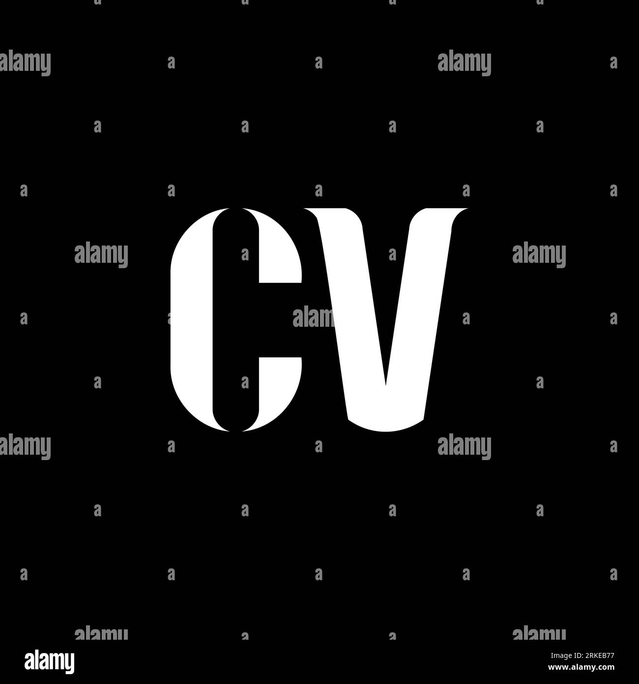 CV C V letter logo design. Initial letter CV uppercase monogram logo white color. CV logo, C V design. CV, C V Stock Vector