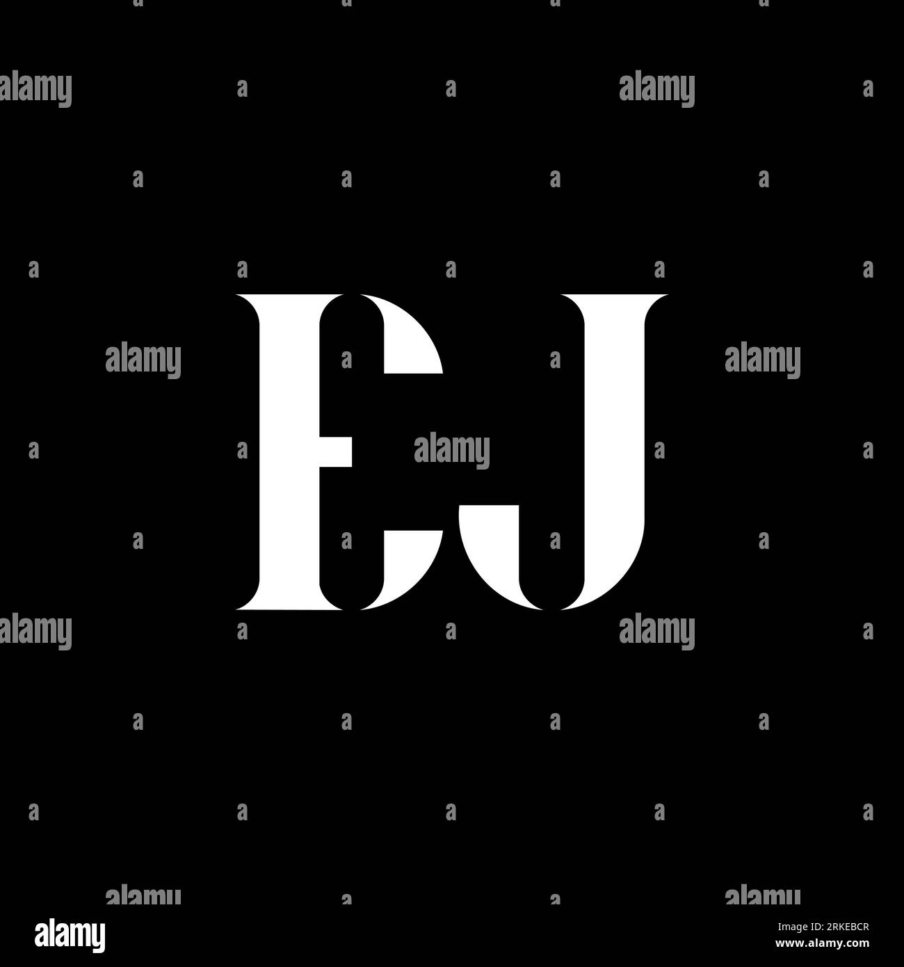 EJ E J letter logo design. Initial letter EJ uppercase monogram logo white color. EJ logo, E J design. EJ, E J Stock Vector