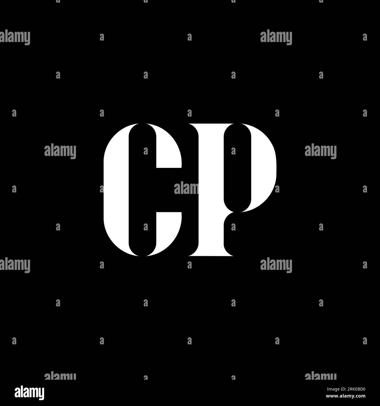 CP C P letter logo design. Initial letter CP uppercase monogram logo