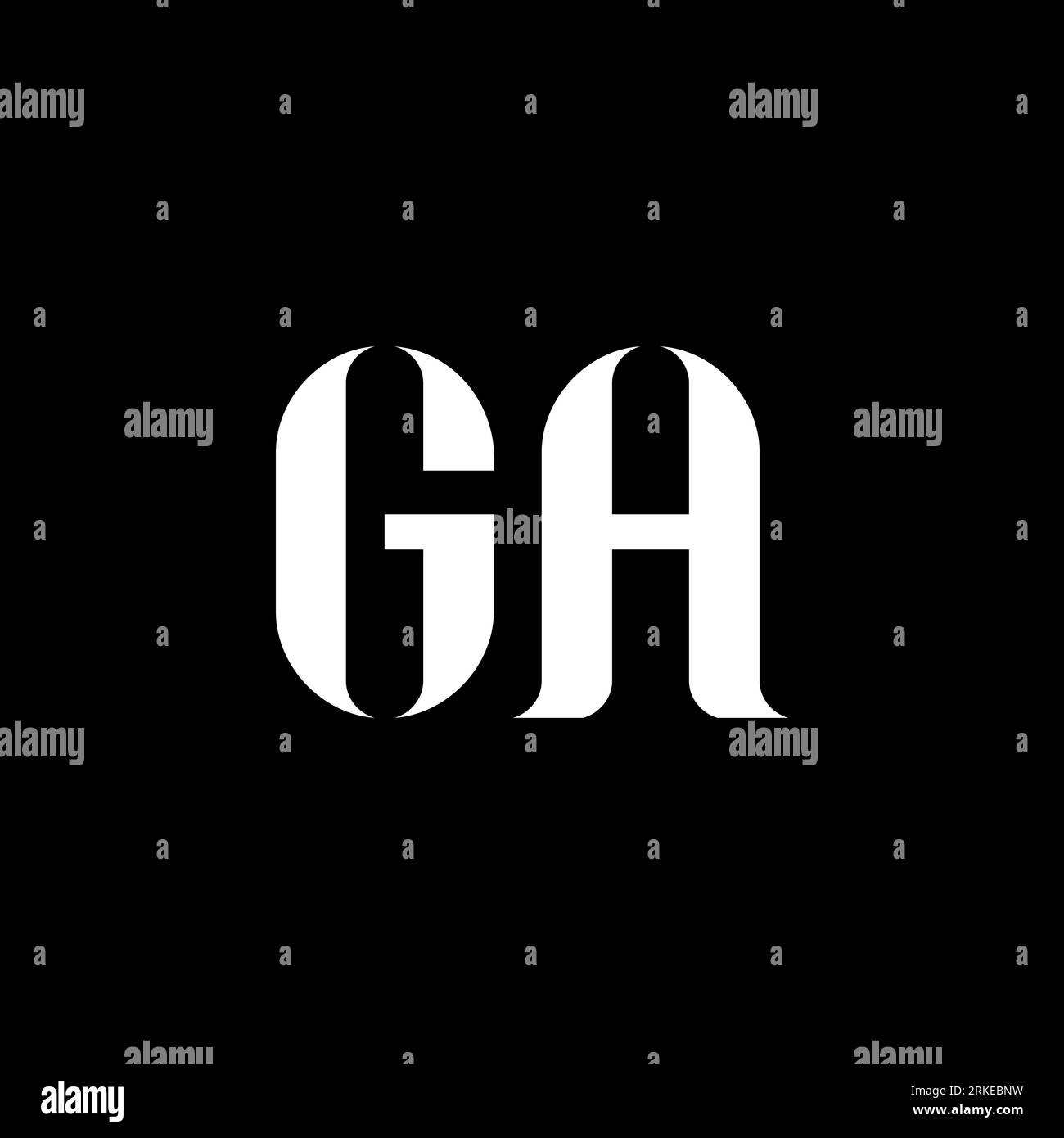 GA G A letter logo design. Initial letter GA uppercase monogram logo white color. GA logo, G A design. GA, G A Stock Vector