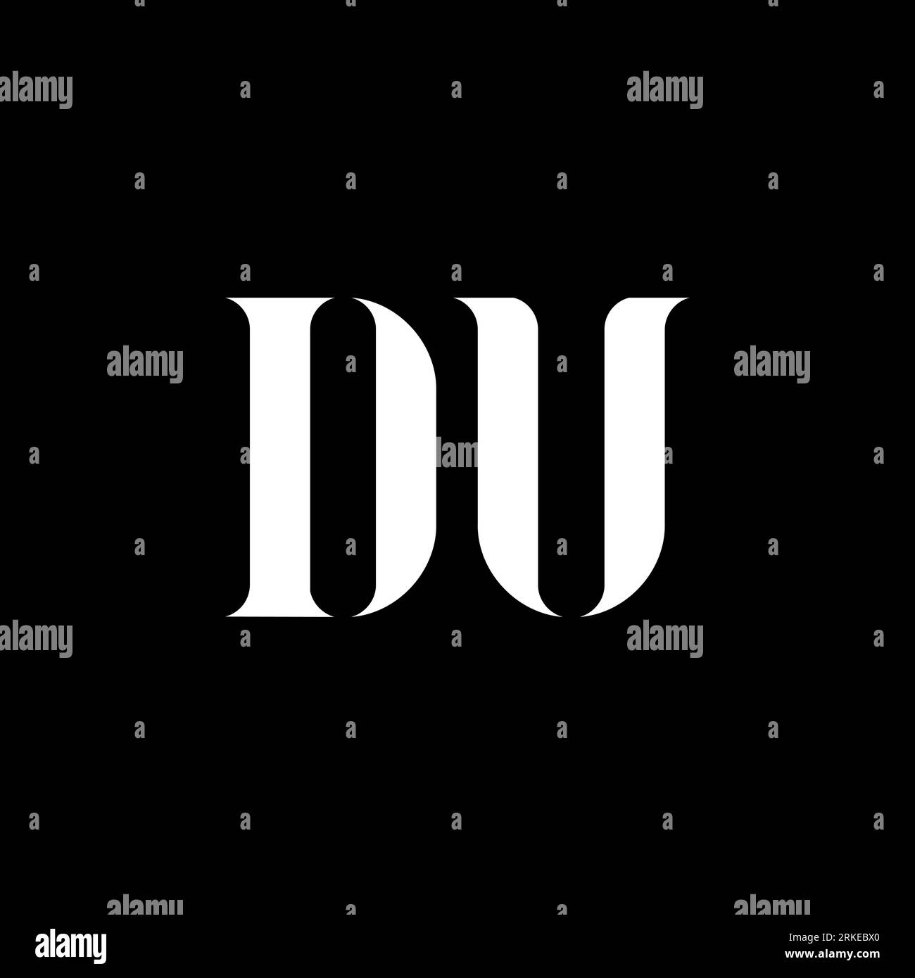 DU D U letter logo design. Initial letter DU uppercase monogram logo white color. DU logo, D U design. DU, D U Stock Vector
