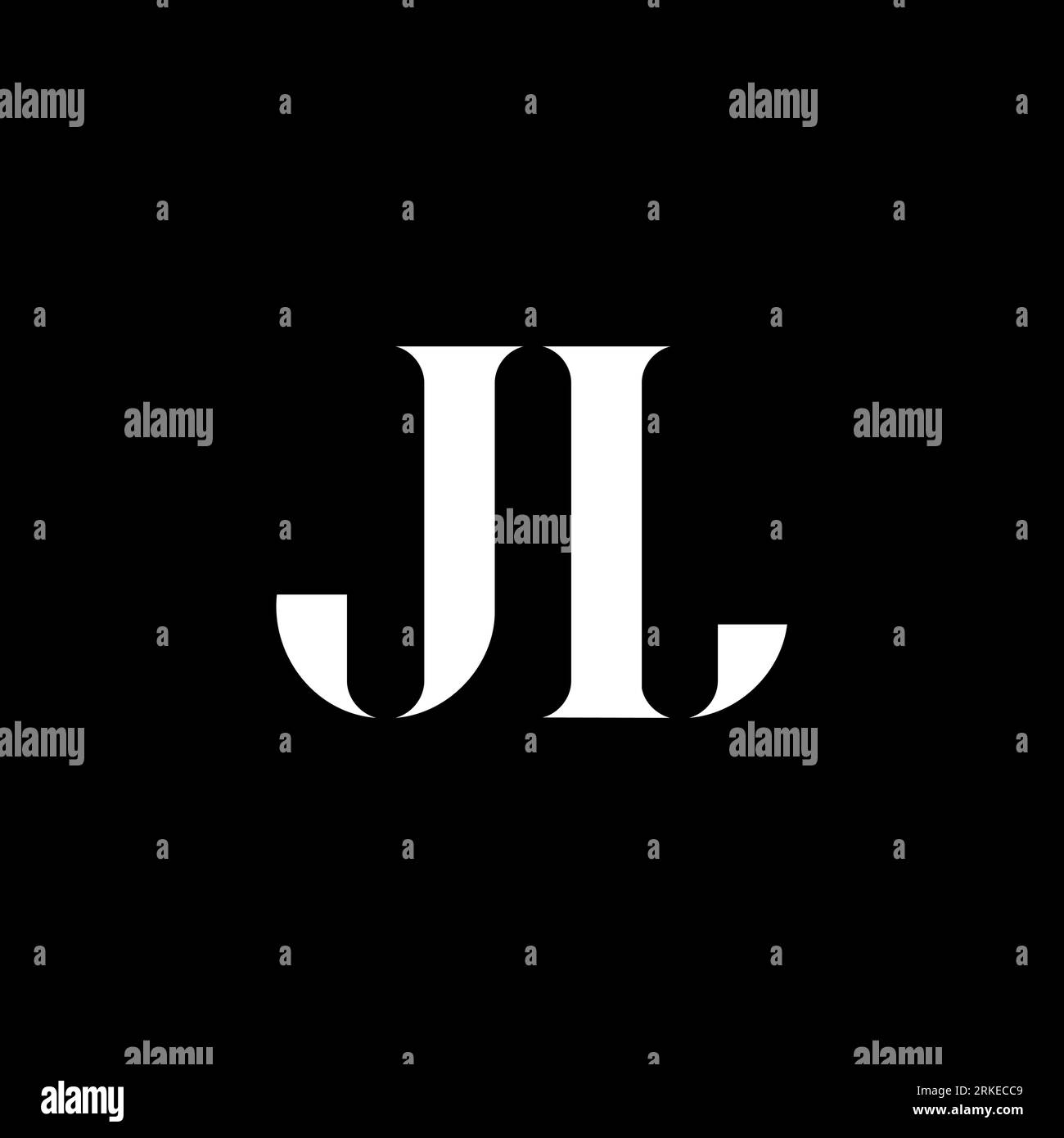 JL J L letter logo design. Initial letter JL uppercase monogram logo white color. JL logo Stock Vector