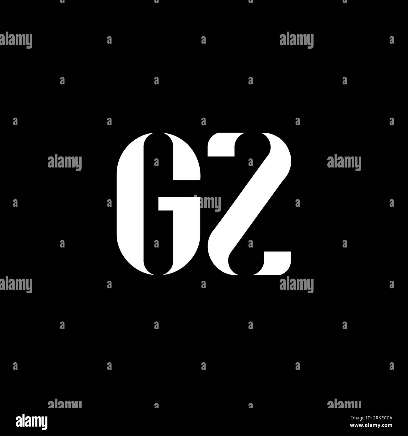 GZ G Z letter logo design. Initial letter GZ uppercase monogram logo white color. GZ logo, G Z design. GZ, G Z Stock Vector