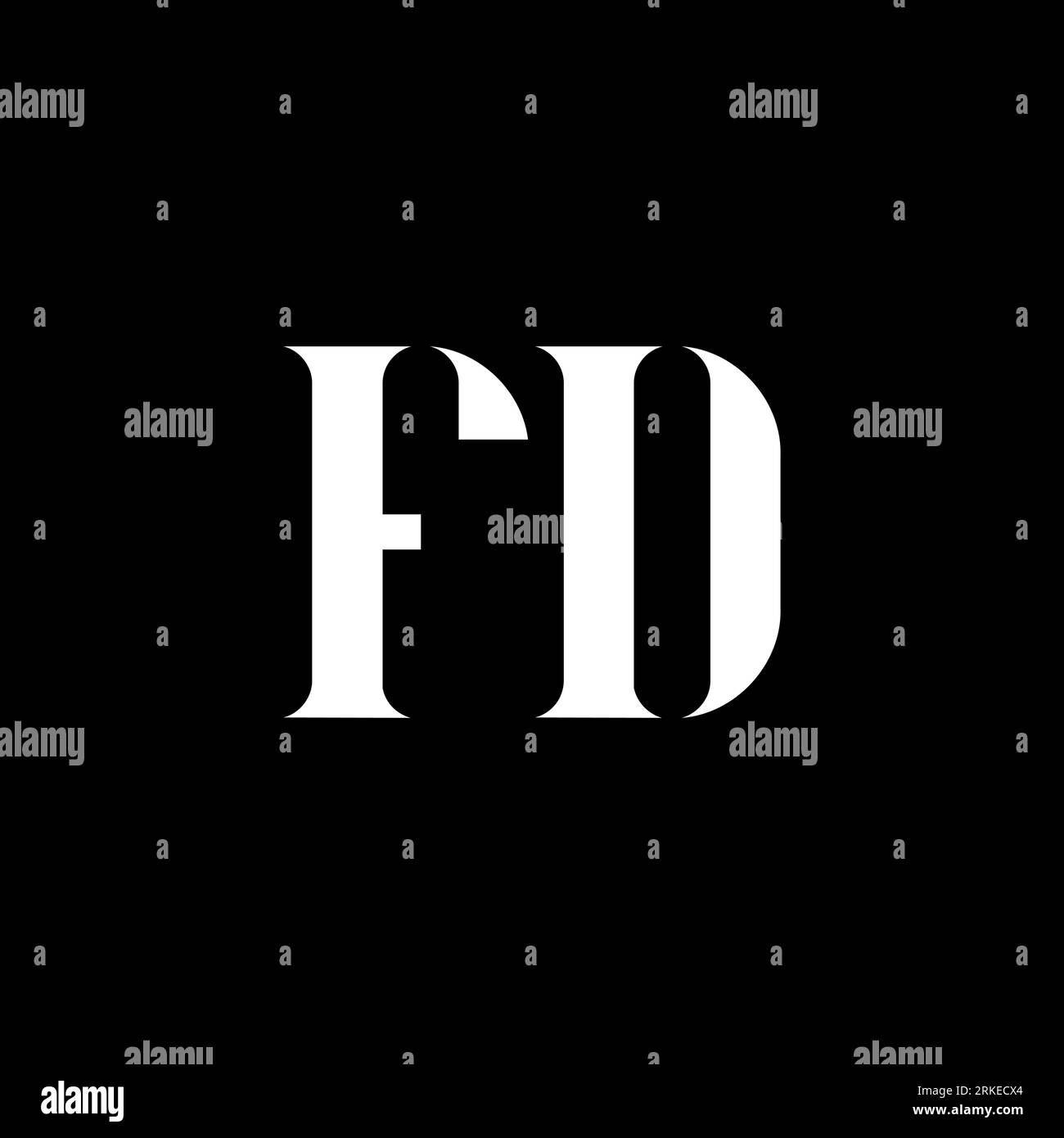 FD F D letter logo design. Initial letter FD uppercase monogram logo white color. FD logo, F D design. FD, F D Stock Vector