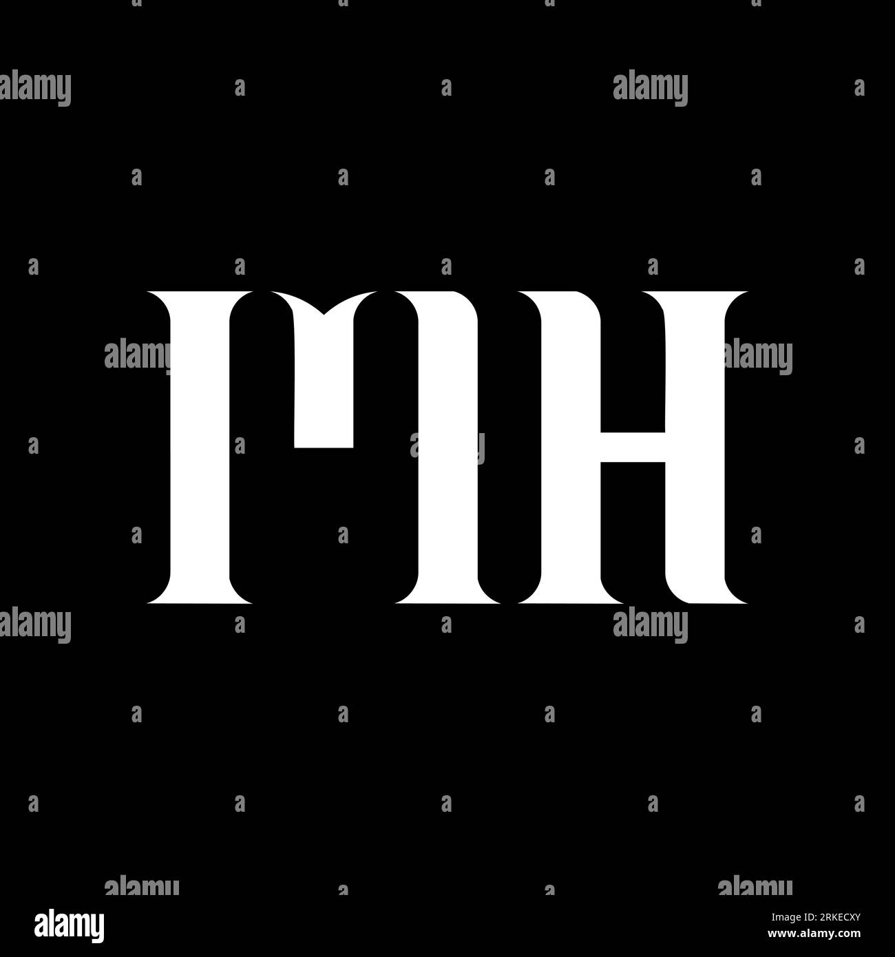 MH M H letter logo design. Initial letter MH uppercase monogram logo ...