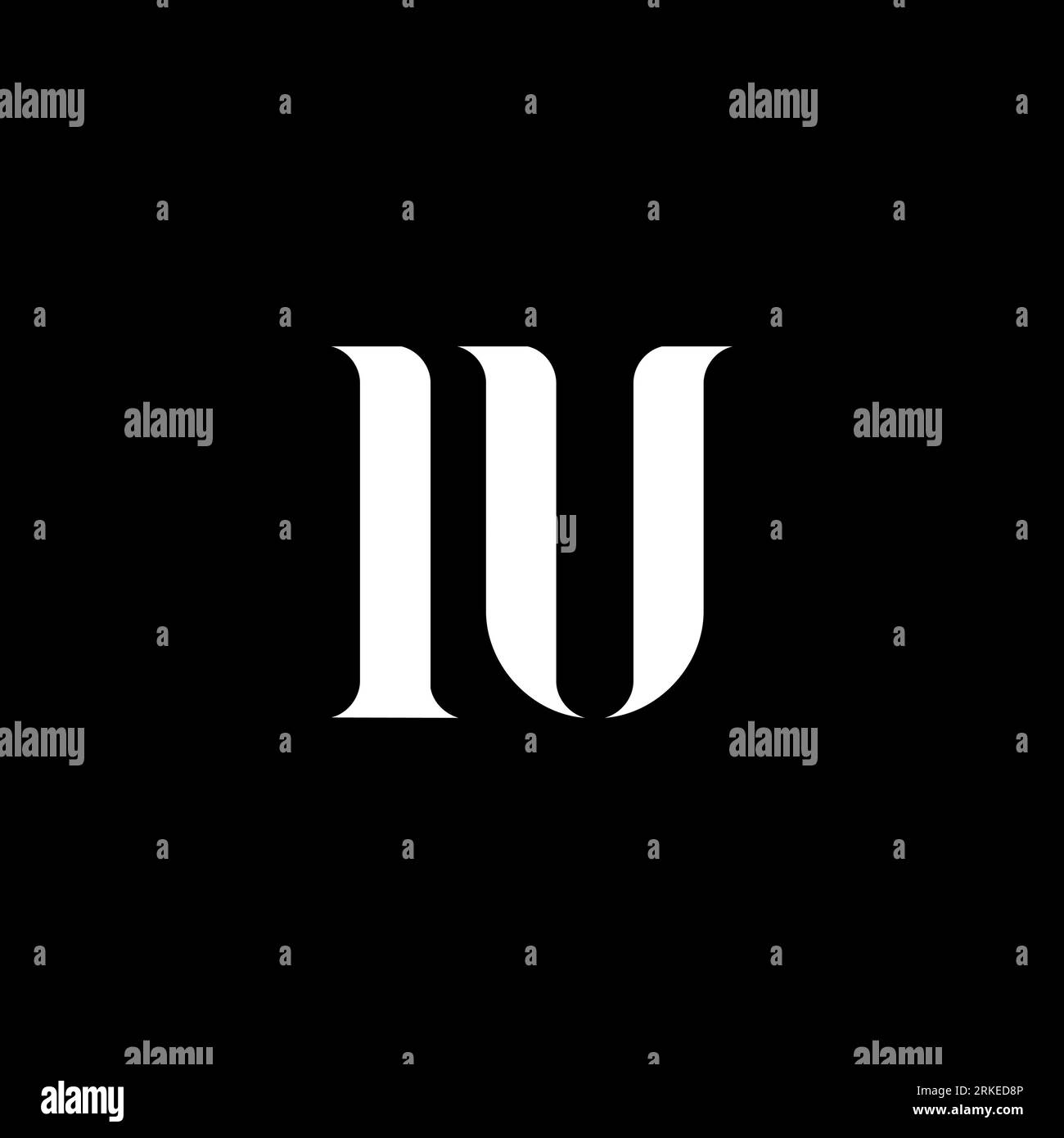 IU I U letter logo design. Initial letter IU uppercase monogram logo white color. IU logo, I U design. IU, I U Stock Vector