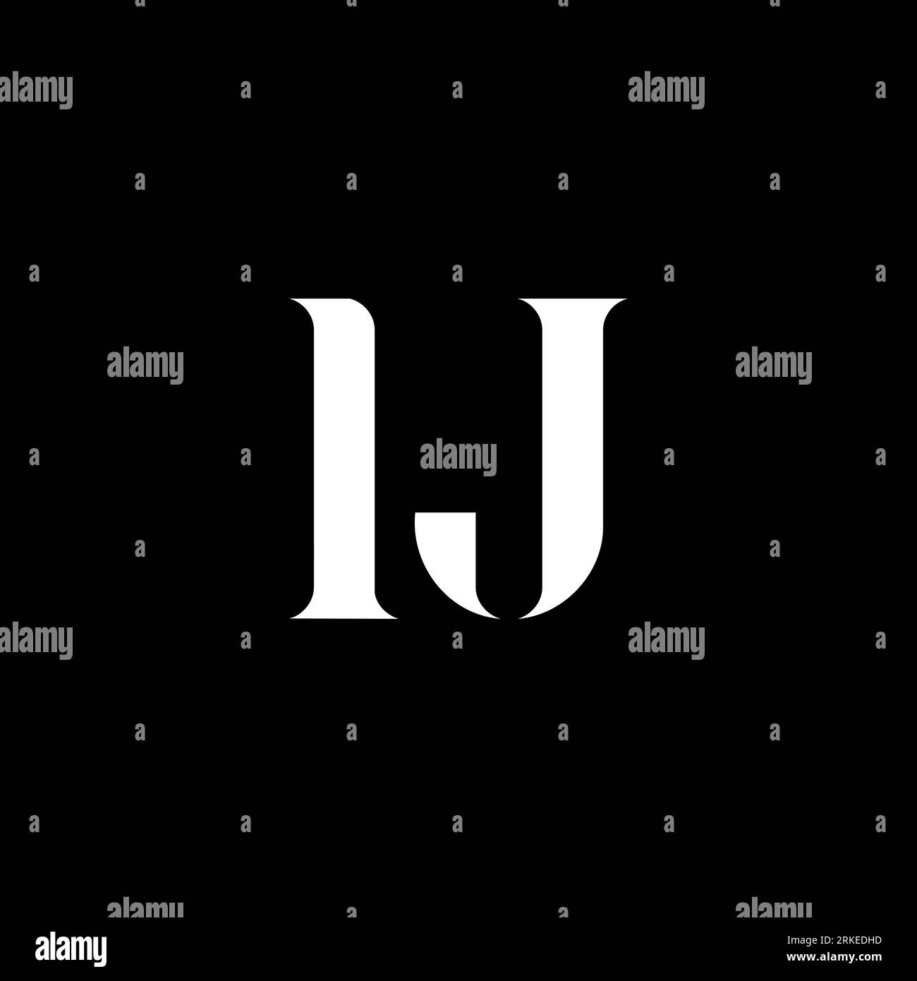 IJ I J letter logo design. Initial letter IJ uppercase monogram logo ...