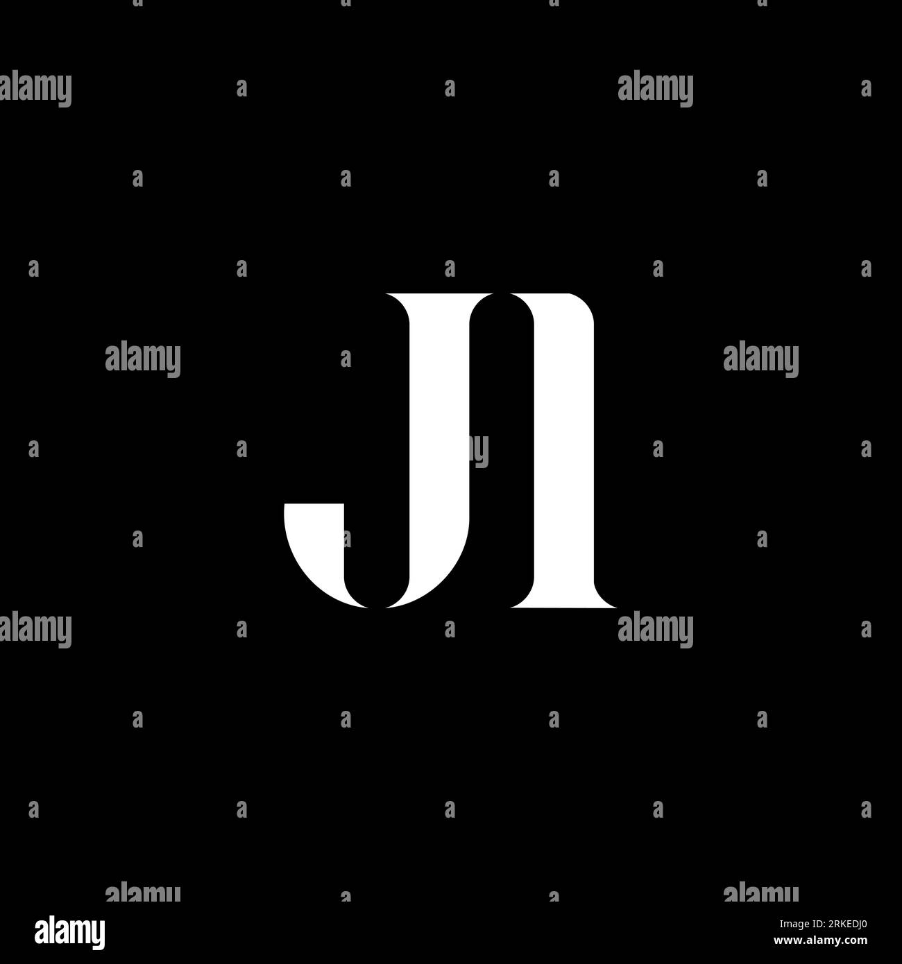JI J I letter logo design. Initial letter JI uppercase monogram logo