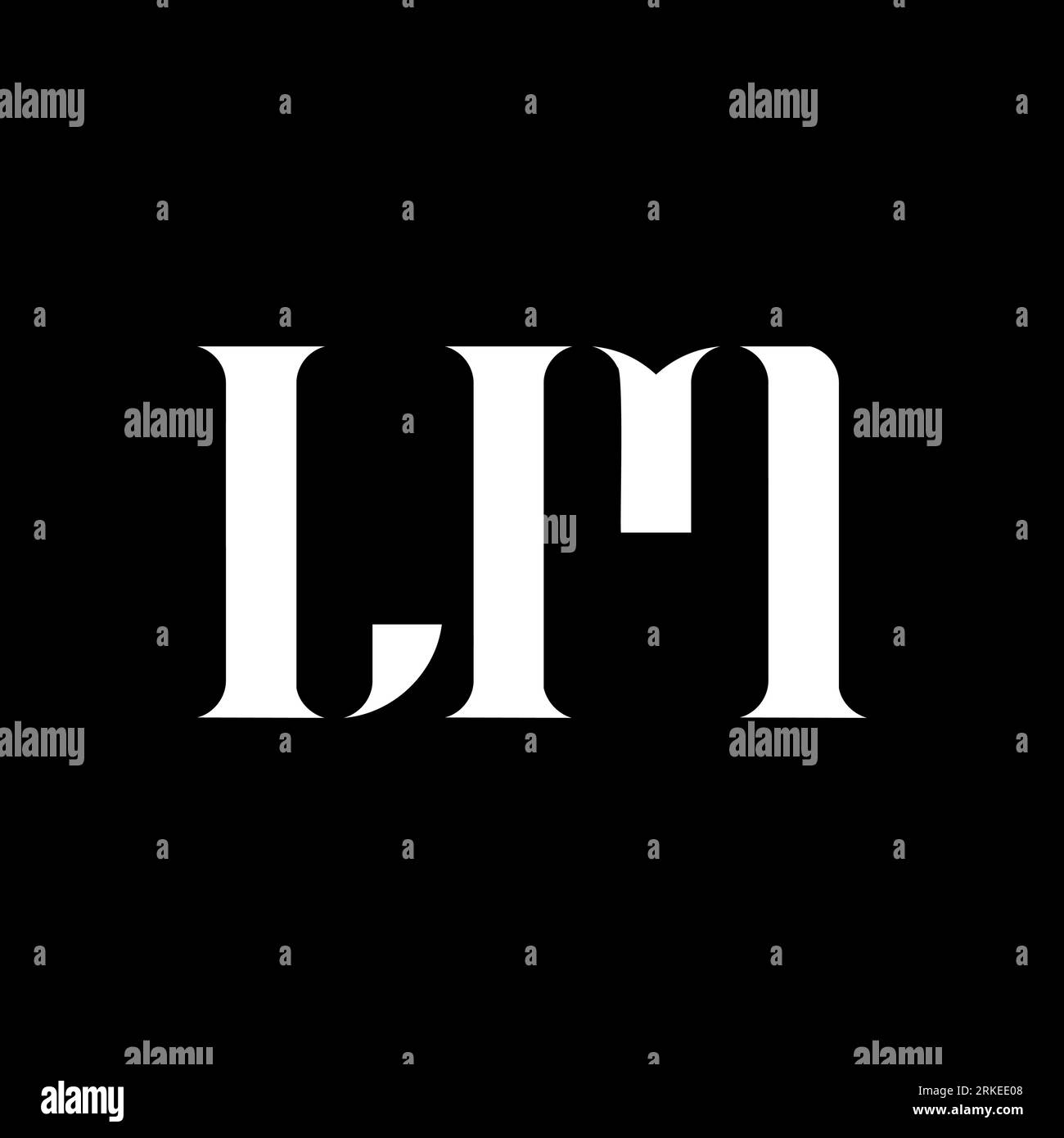 LM L M letter logo design. Initial letter LM uppercase monogram logo white color. LM logo, L M design. LM, L M Stock Vector