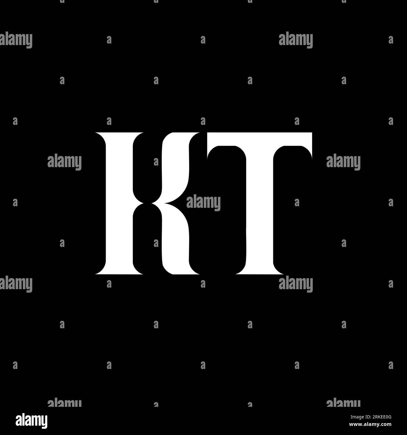 Kt K T Letter Logo Design Initial Letter Kt Uppercase Monogram Logo