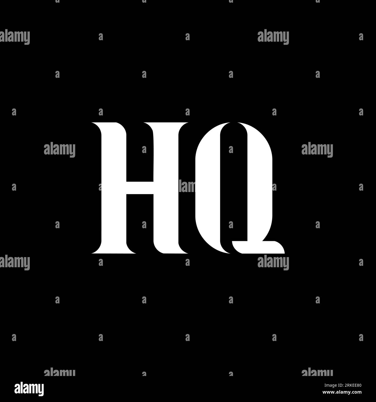 HQ H Q letter logo design. Initial letter HQ uppercase monogram logo white color. HQ logo, H Q design. HQ, H Q Stock Vector