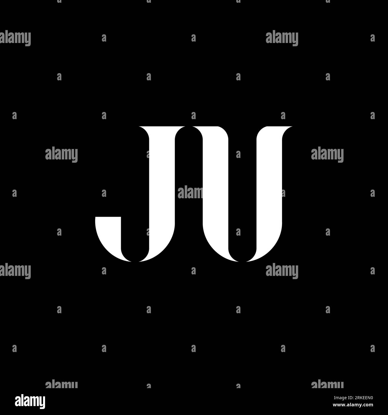 JU J U letter logo design. Initial letter JU uppercase monogram logo white color. JU logo, J U design. JU, J U Stock Vector