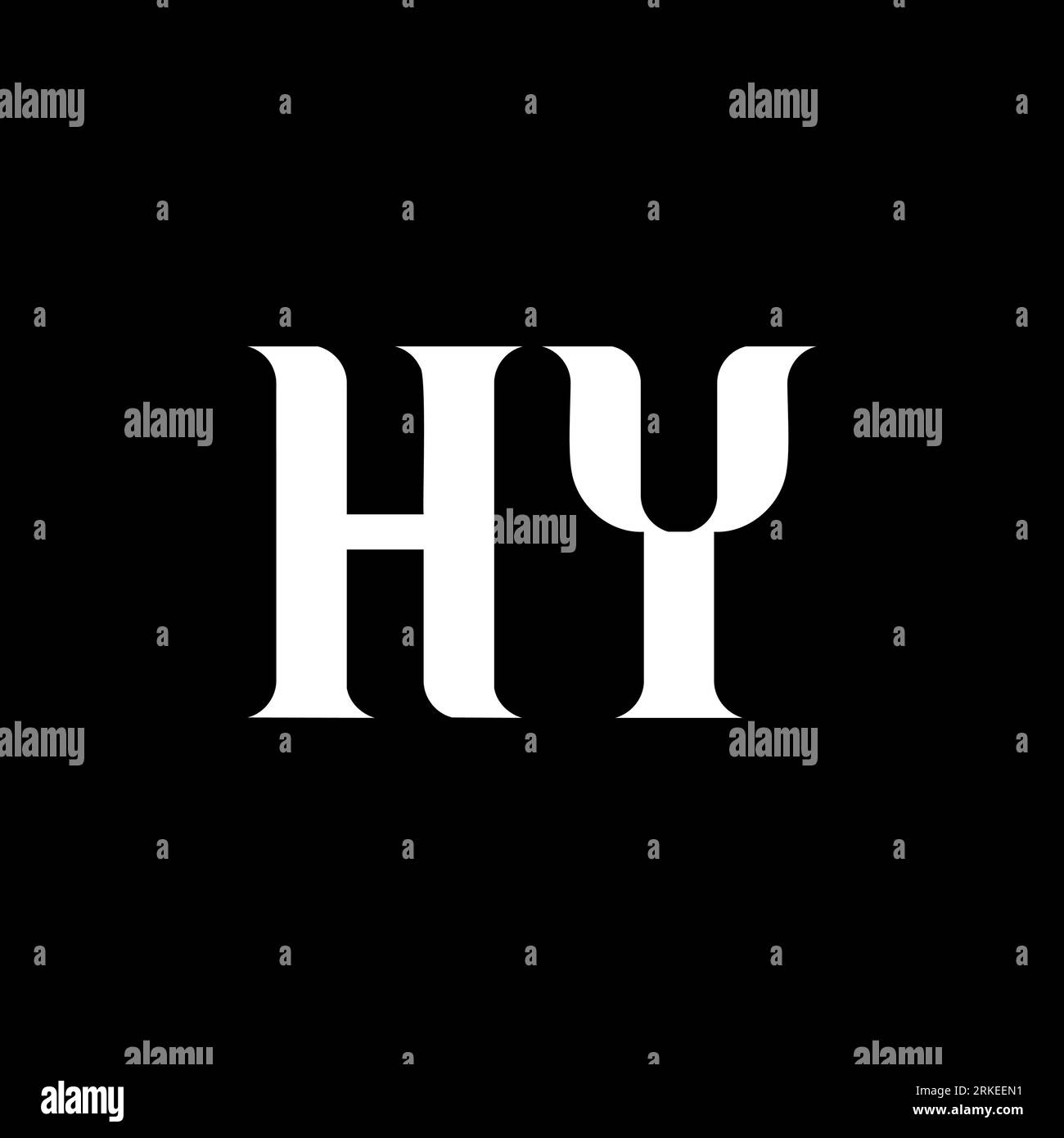 HY H Y letter logo design. Initial letter HY uppercase monogram logo white color. HY logo, H Y design. HY, H Y Stock Vector