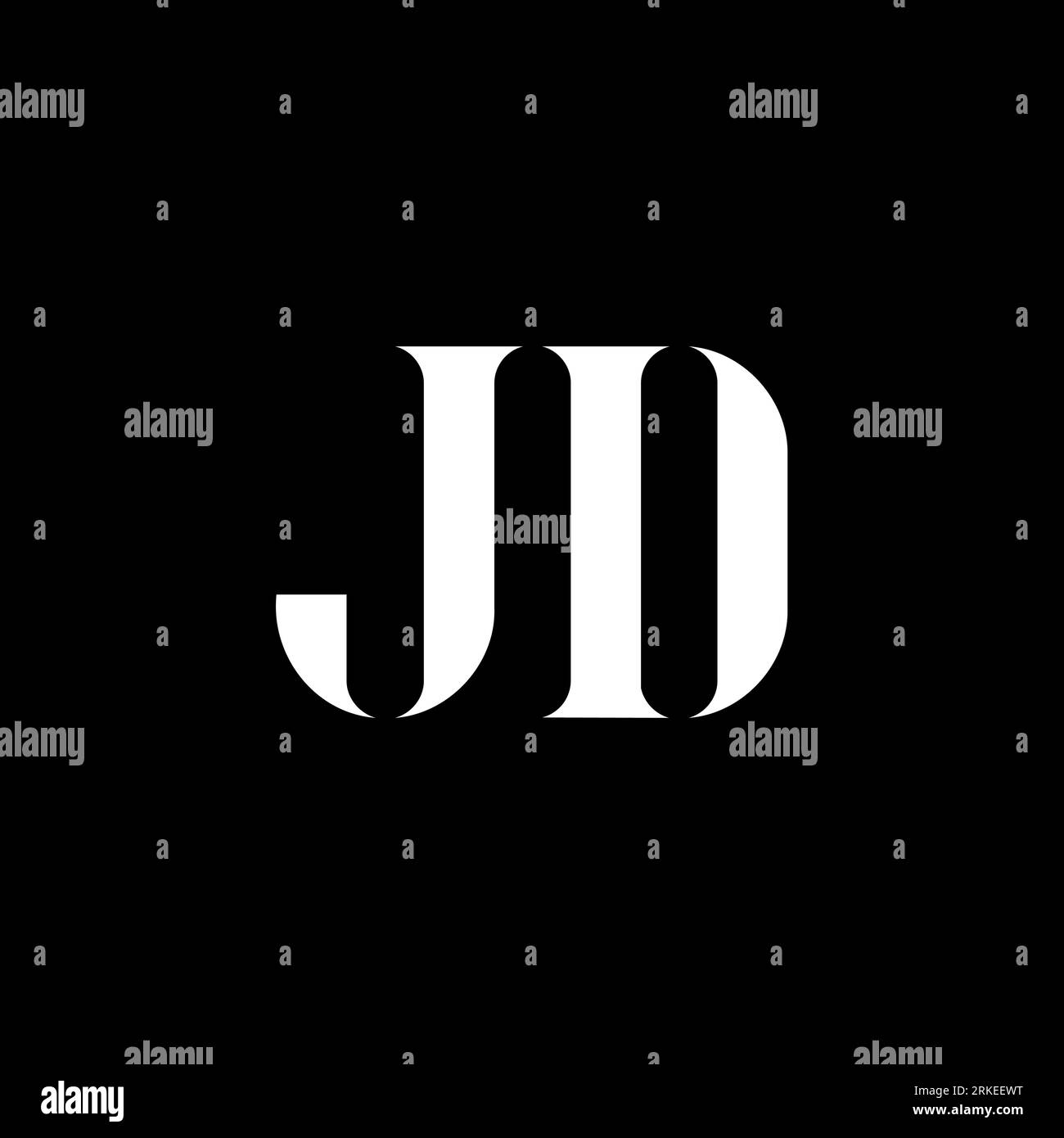 JD J D letter logo design. Initial letter JD uppercase monogram logo white color. JD logo, J D design. JD, J D Stock Vector