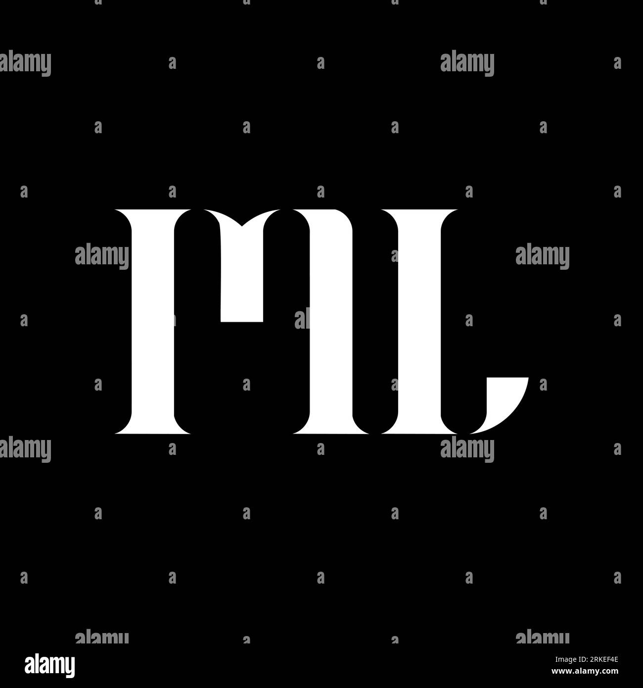 ML M L letter logo design. Initial letter ML uppercase monogram logo ...