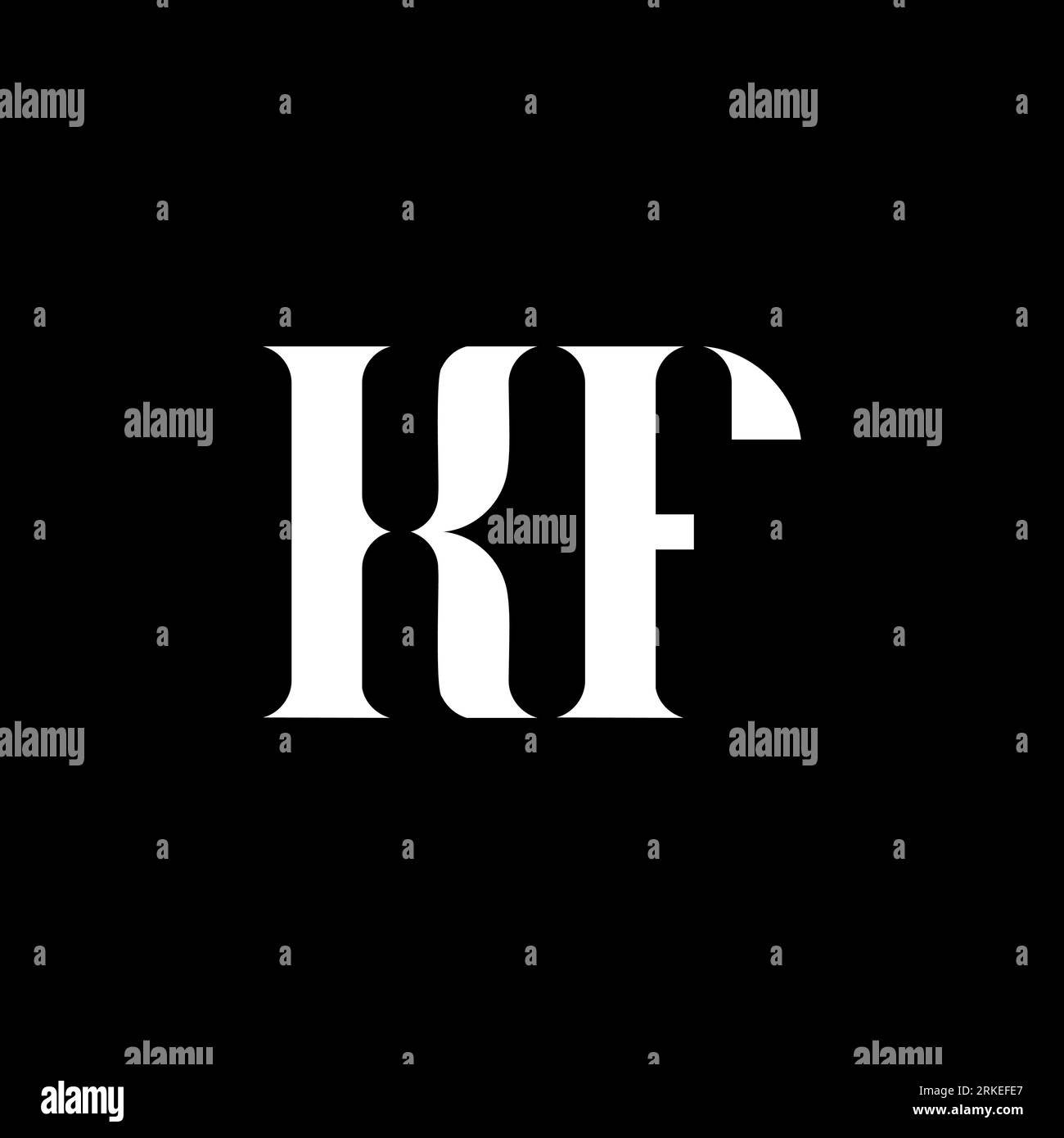 KF K F letter logo design. Initial letter KF uppercase monogram logo ...