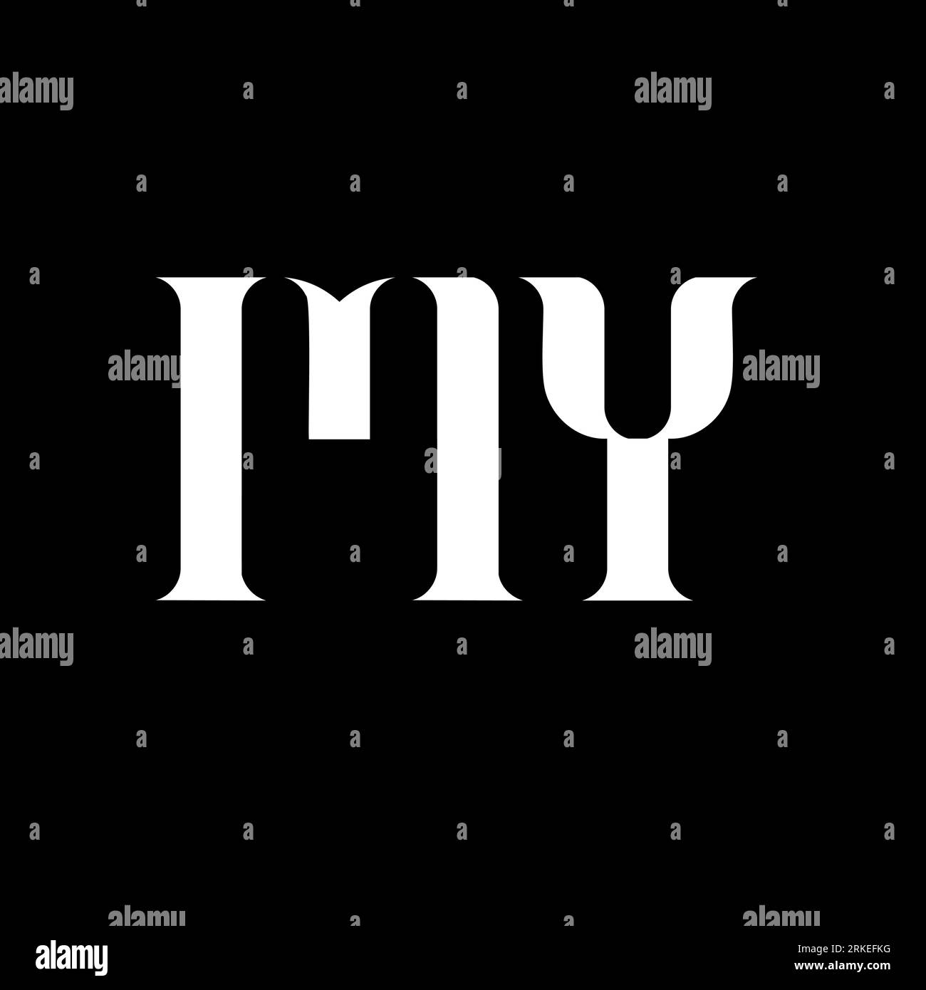 MY M Y letter logo design Initial letter MY uppercase monogram logo