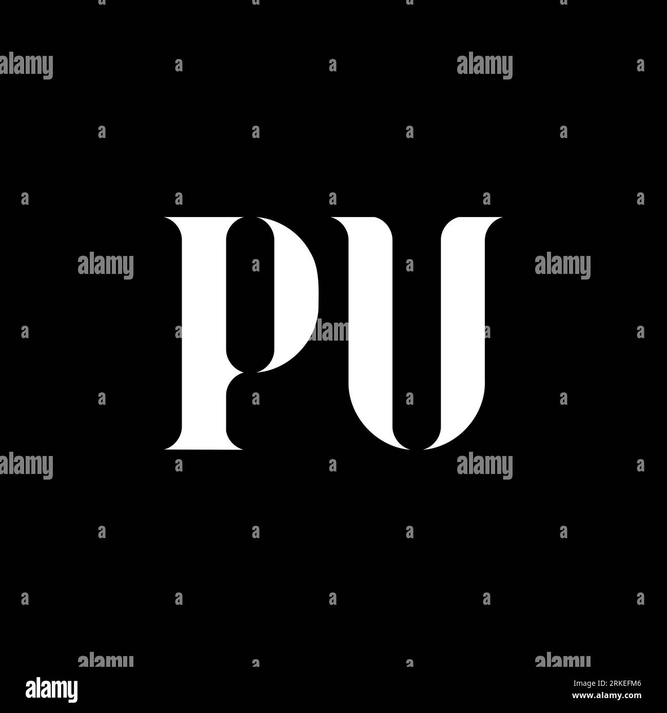 PU P U letter logo design. Initial letter PU uppercase monogram logo ...