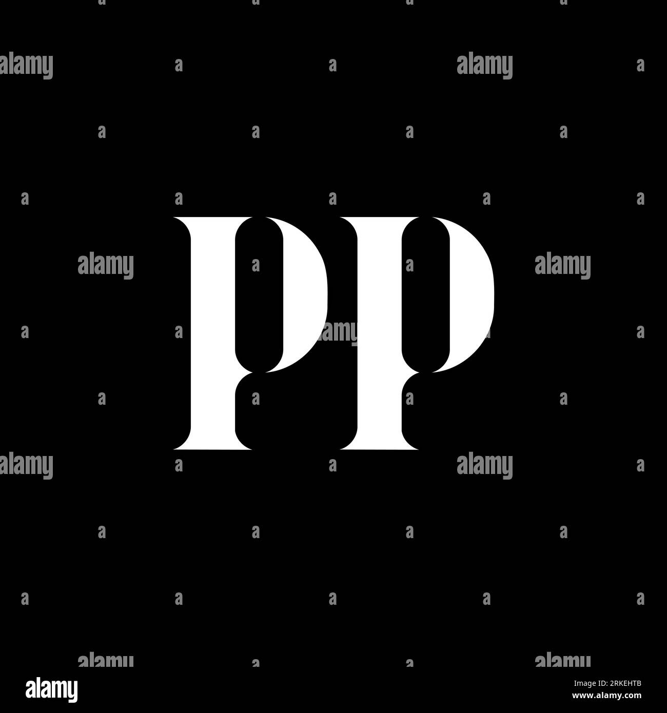 PP P P letter logo design. Initial letter PP uppercase monogram logo ...
