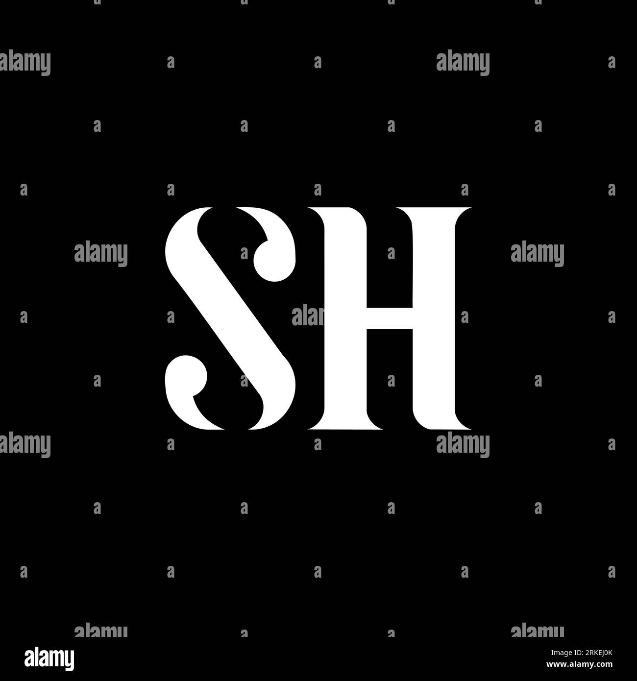 SH S H letter logo design. Initial letter SH uppercase monogram logo ...