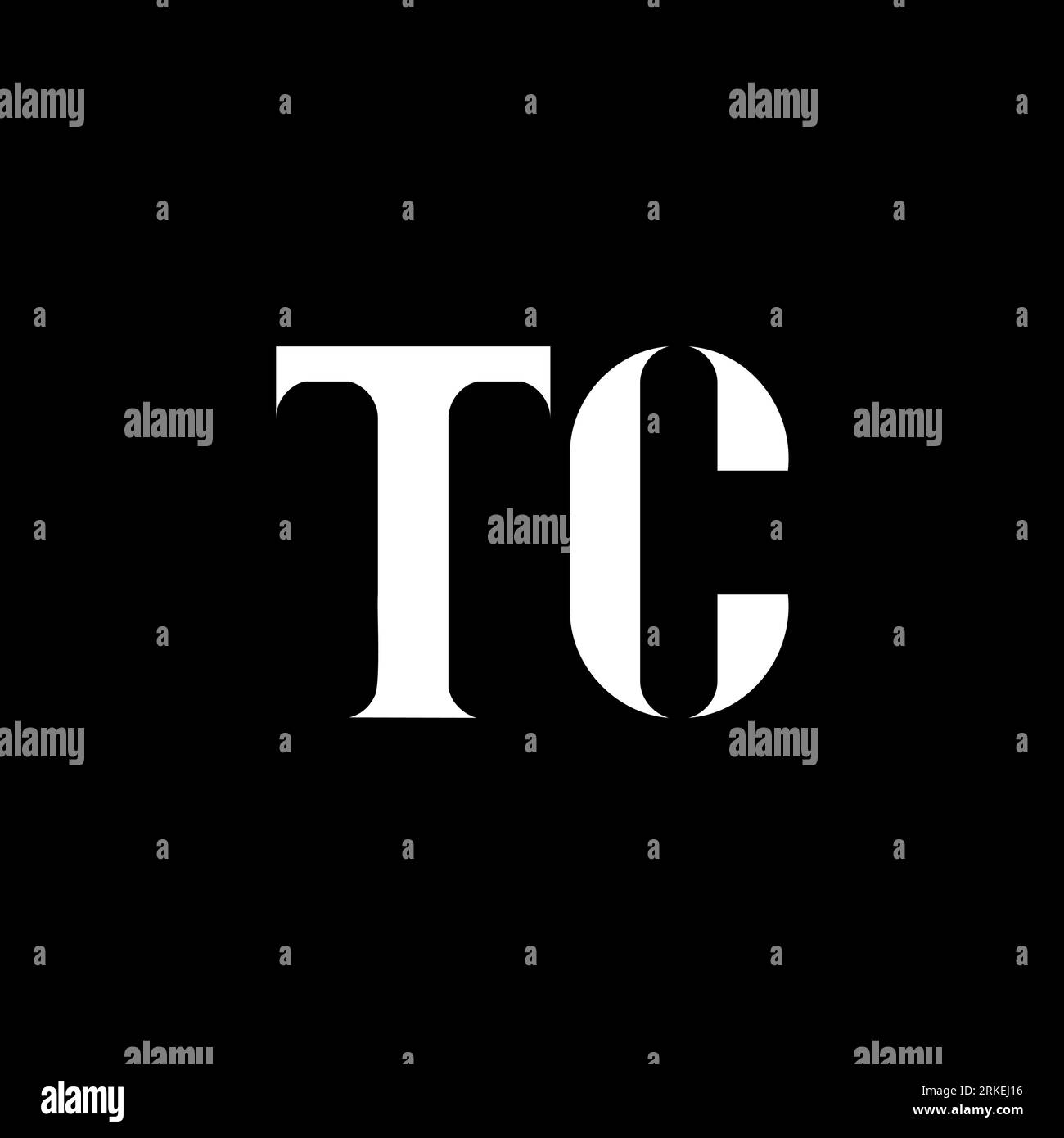 TC T C letter logo design. Initial letter TC linked circle uppercase