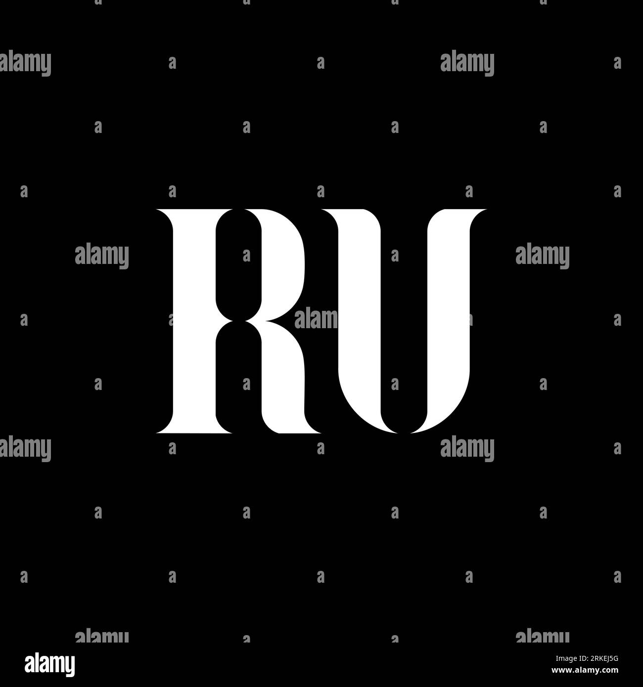 RU R U letter logo design. Initial letter RU uppercase monogram logo white color. RU logo, R U design. RU, R U Stock Vector