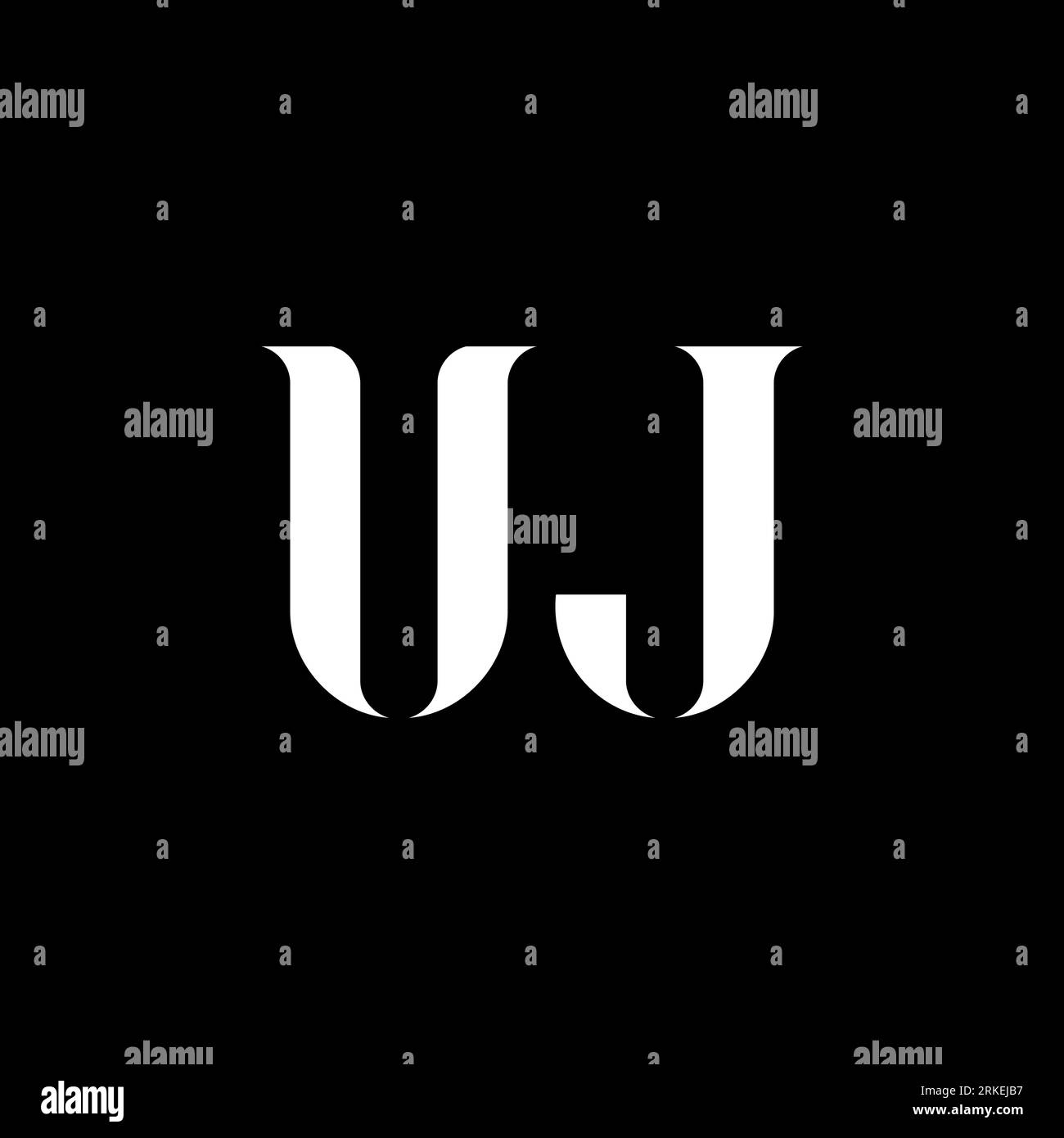 UJ U J letter logo design. Initial letter UJ linked circle uppercase ...