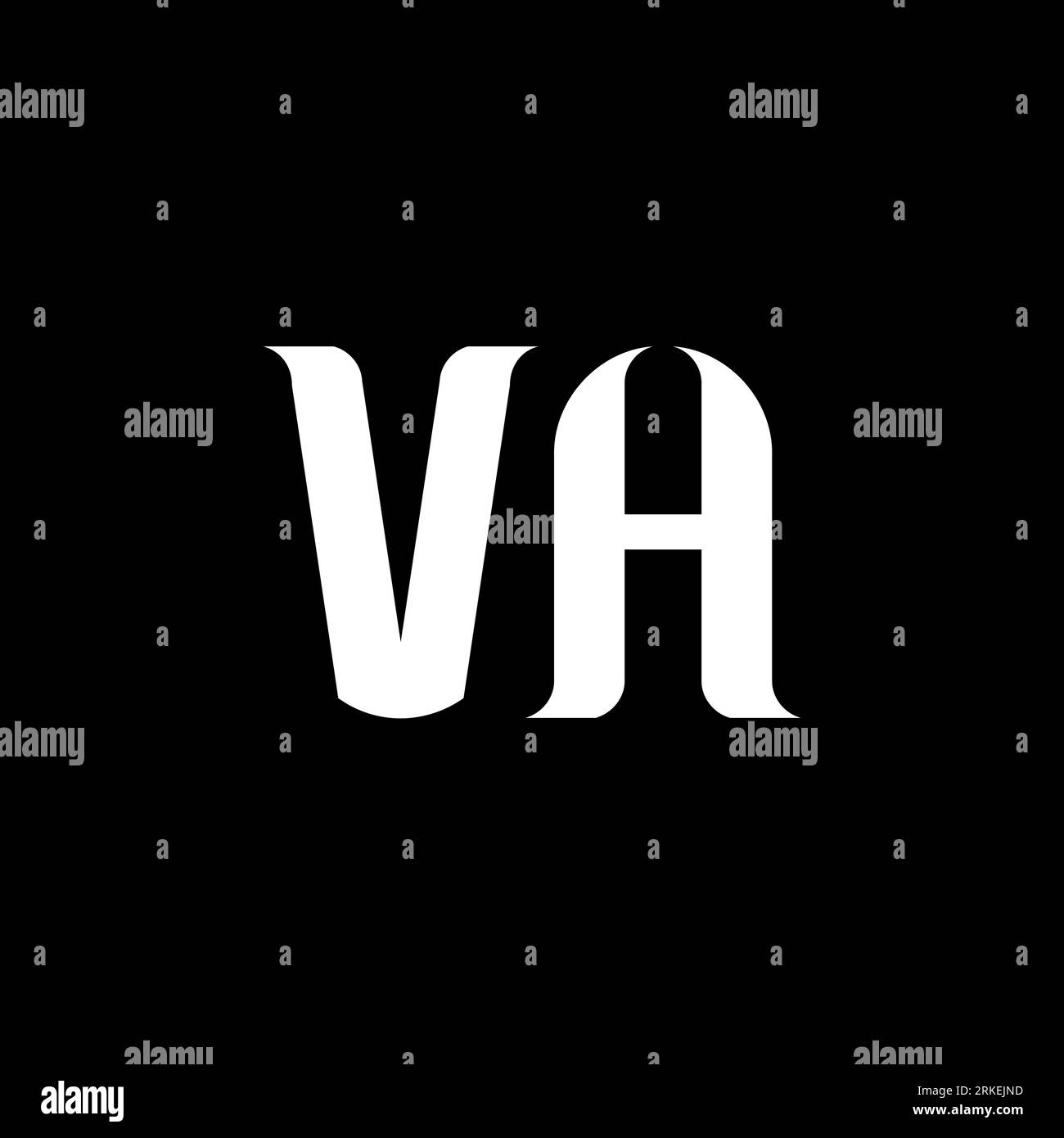 VA V A letter logo design. Initial letter VA linked circle uppercase