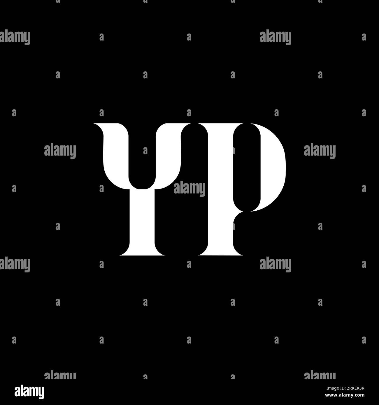 YP Y P letter logo design. Initial letter YP uppercase monogram logo white color. YP logo, Y P design. YP, Y P Stock Vector