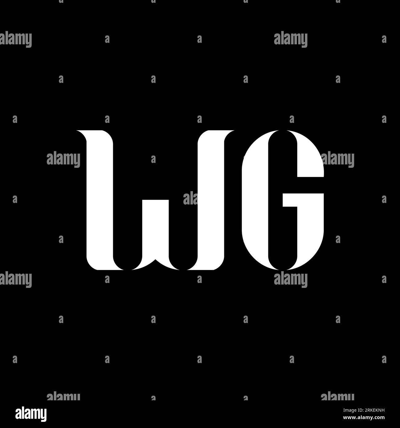 WG W G letter logo design. Initial letter WG linked circle uppercase ...