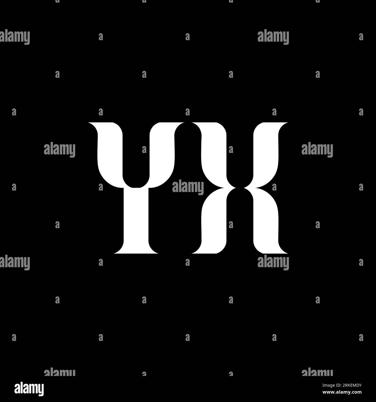 YX Y X letter logo design. Initial letter YX uppercase monogram logo white color. YX logo, Y X