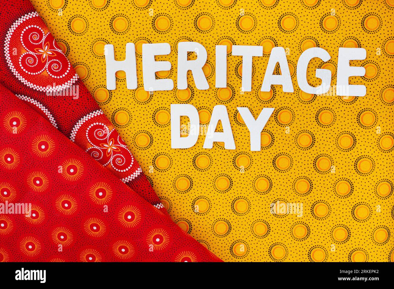 Heritage Day South Africa. Heritage Day written in white letters with