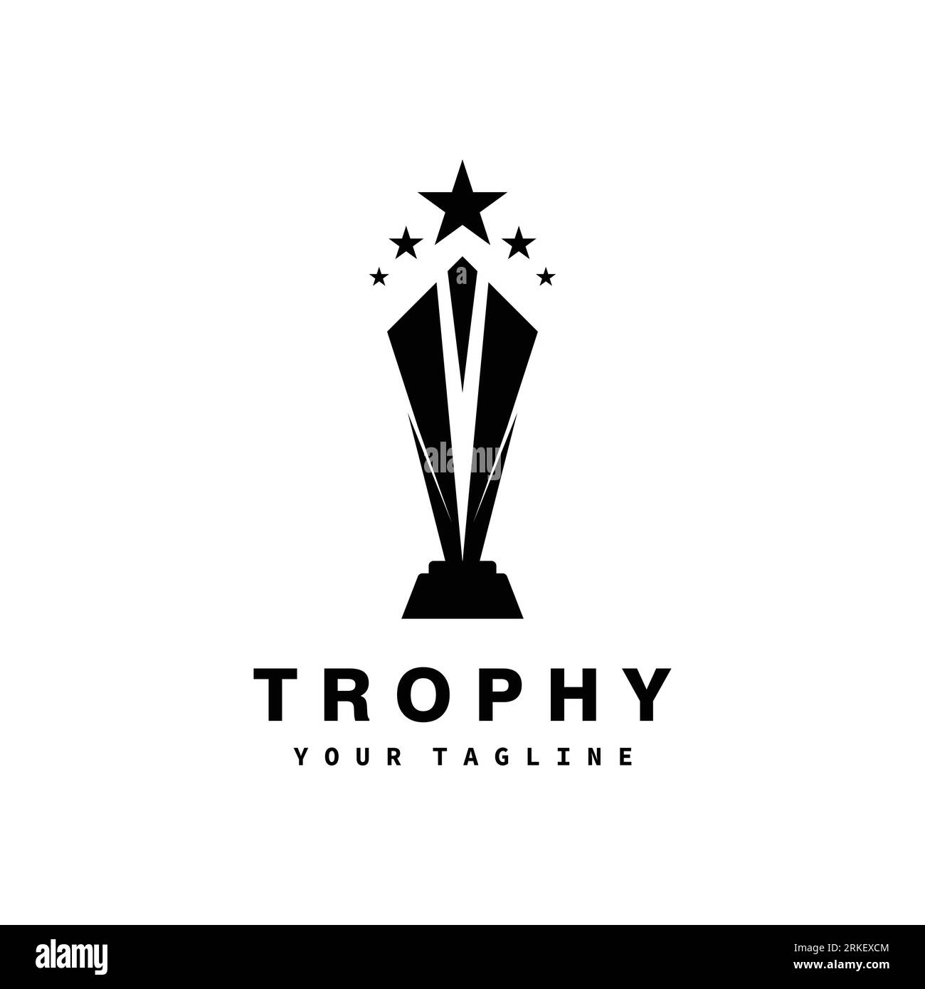 Trophy vector logo icon.champions trophy logo icon for winner award