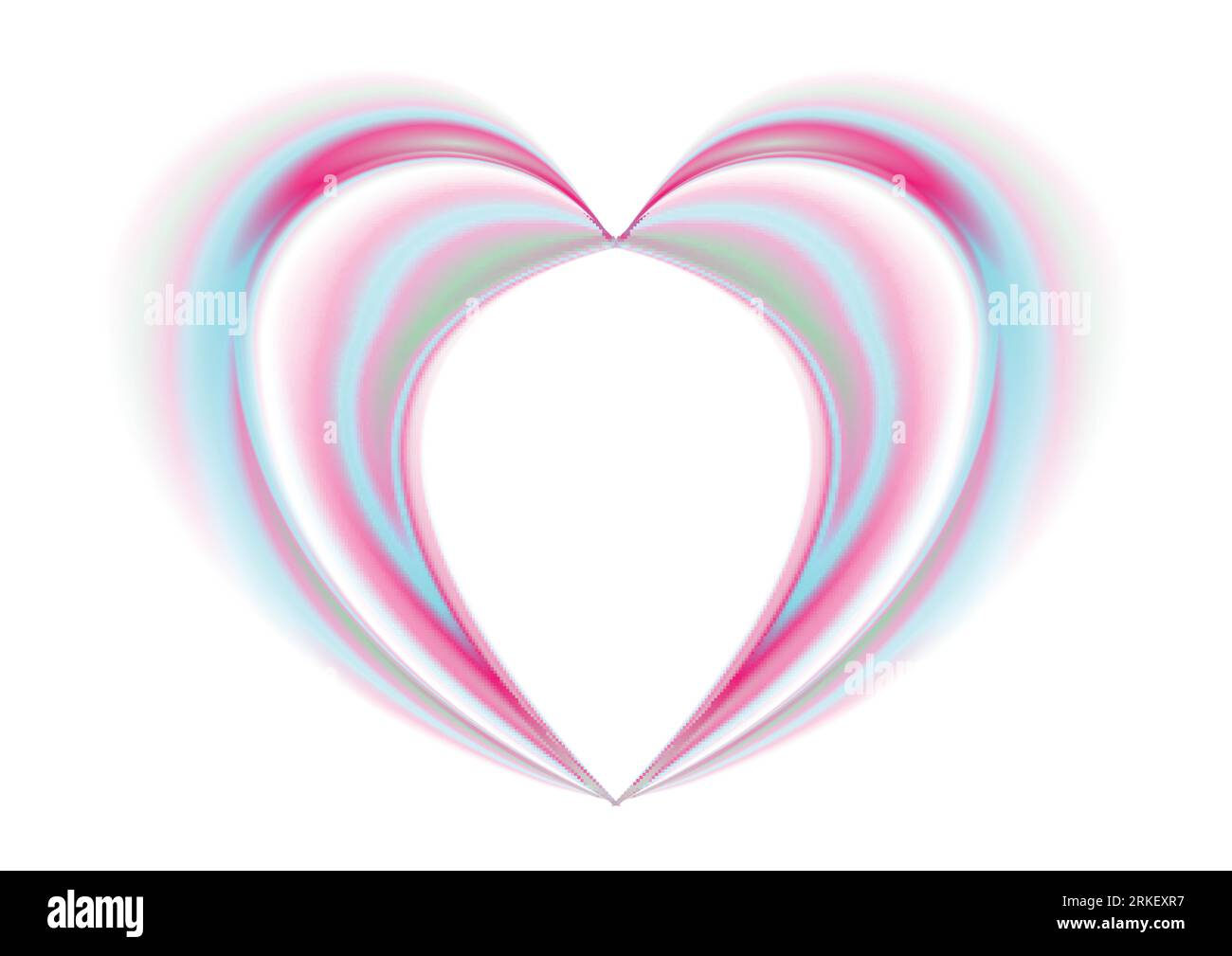 Smooth holographic gradient abstract heart on white background. Vector design Stock Vector