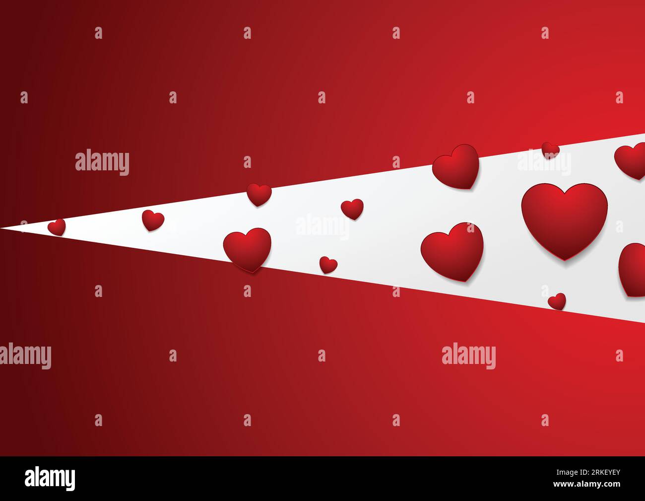 Red and grey abstract vector background with hearts Stock Vector