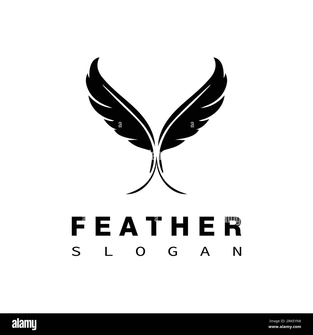 Modern Quill Feather Minimalist for Notary, Lawyer, Company Logo Icon Design Vector Stock Vector