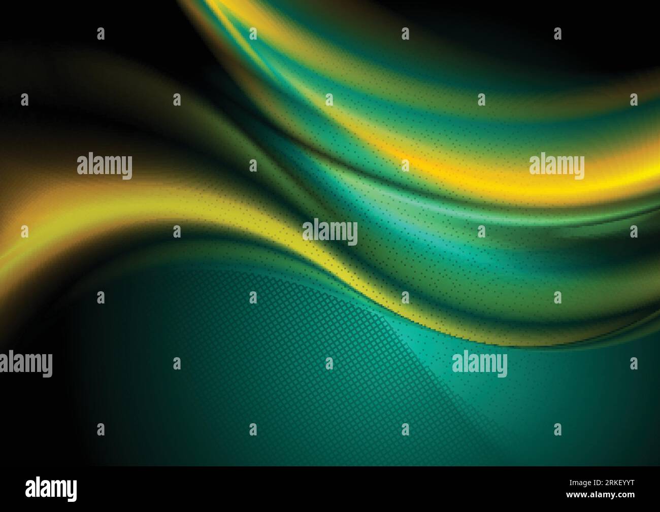 Green and yellow abstract smooth flowing waves background. Vector ...