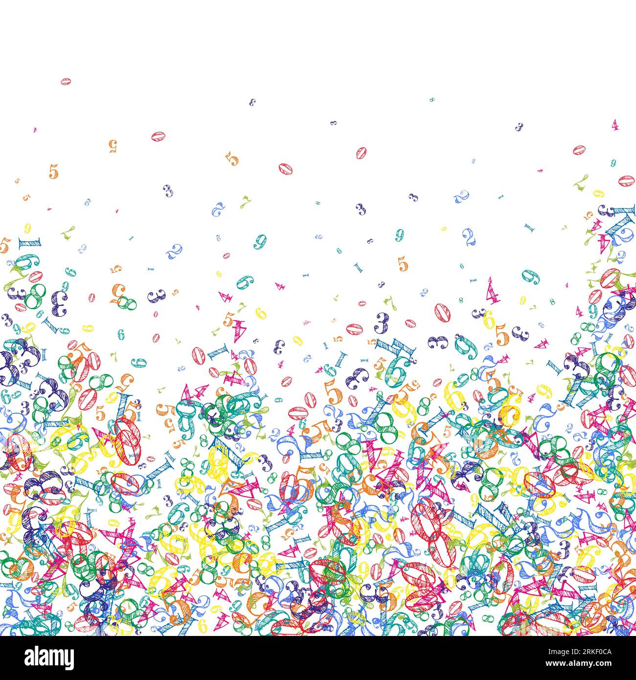 Concept of school background. Colorful childish numbers and digits ...